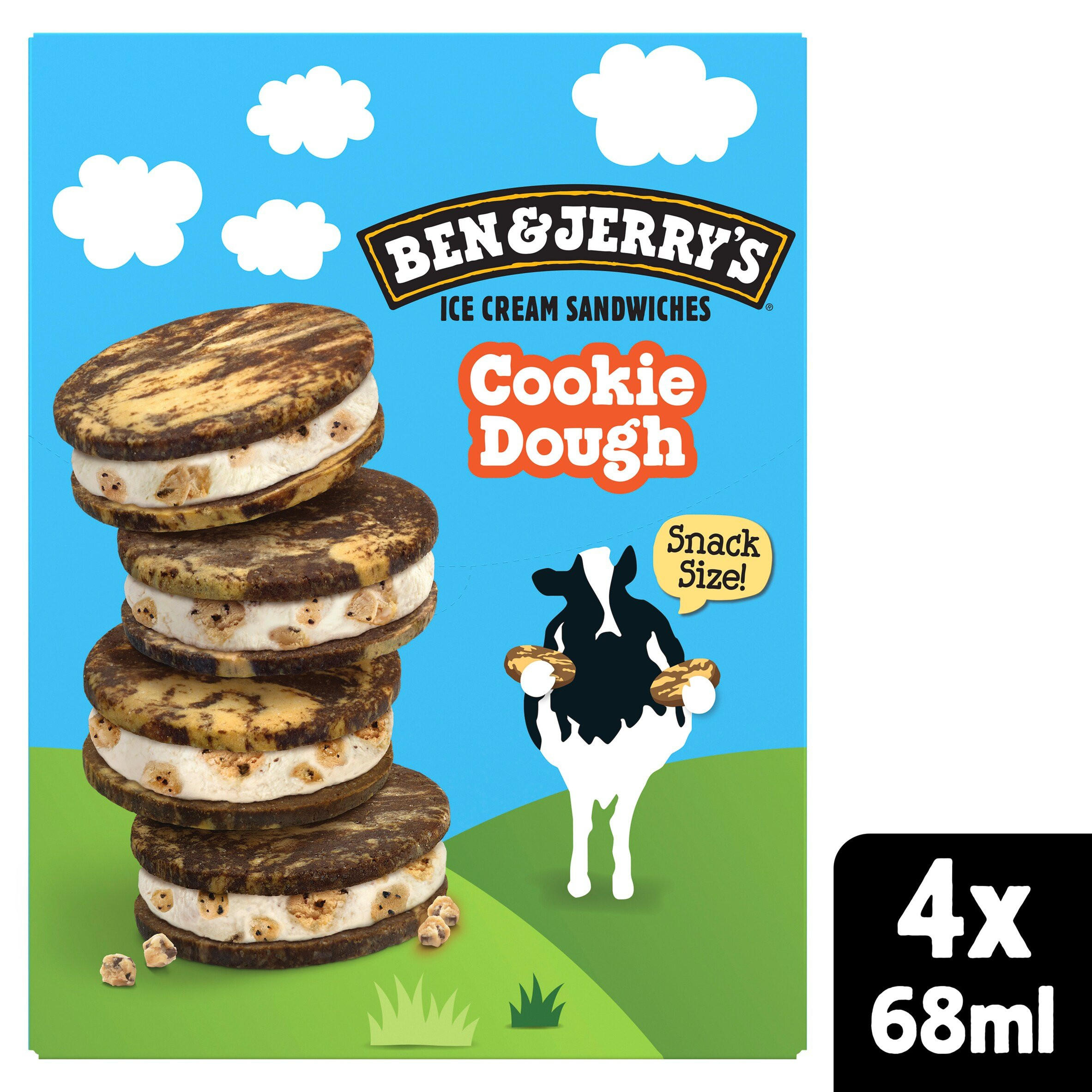 Ben & Jerrys Sndwich Cookie Dough 4x68ml