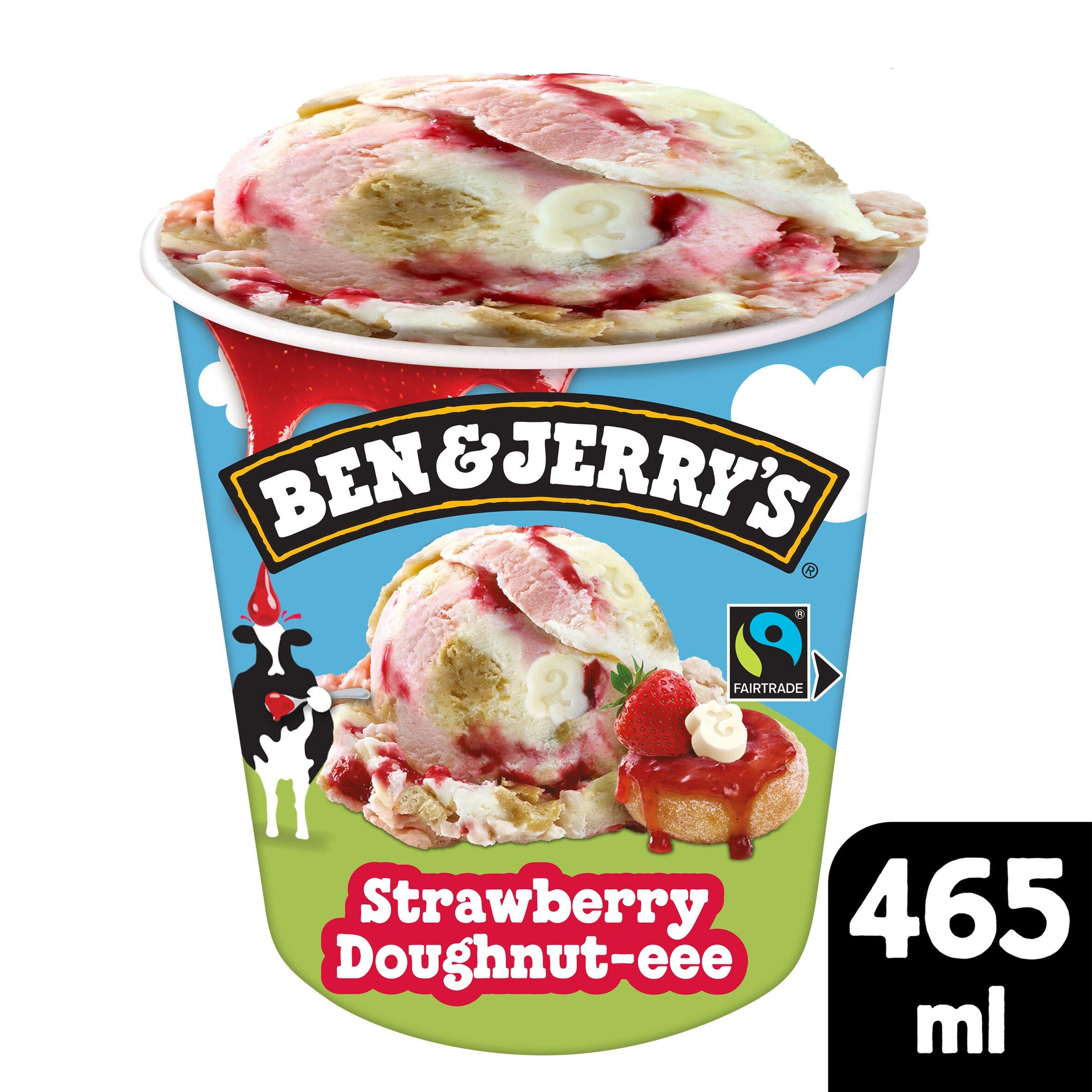 Ben & Jerry's Strawberry Doughnut-eee Ice Cream Tub 465ml