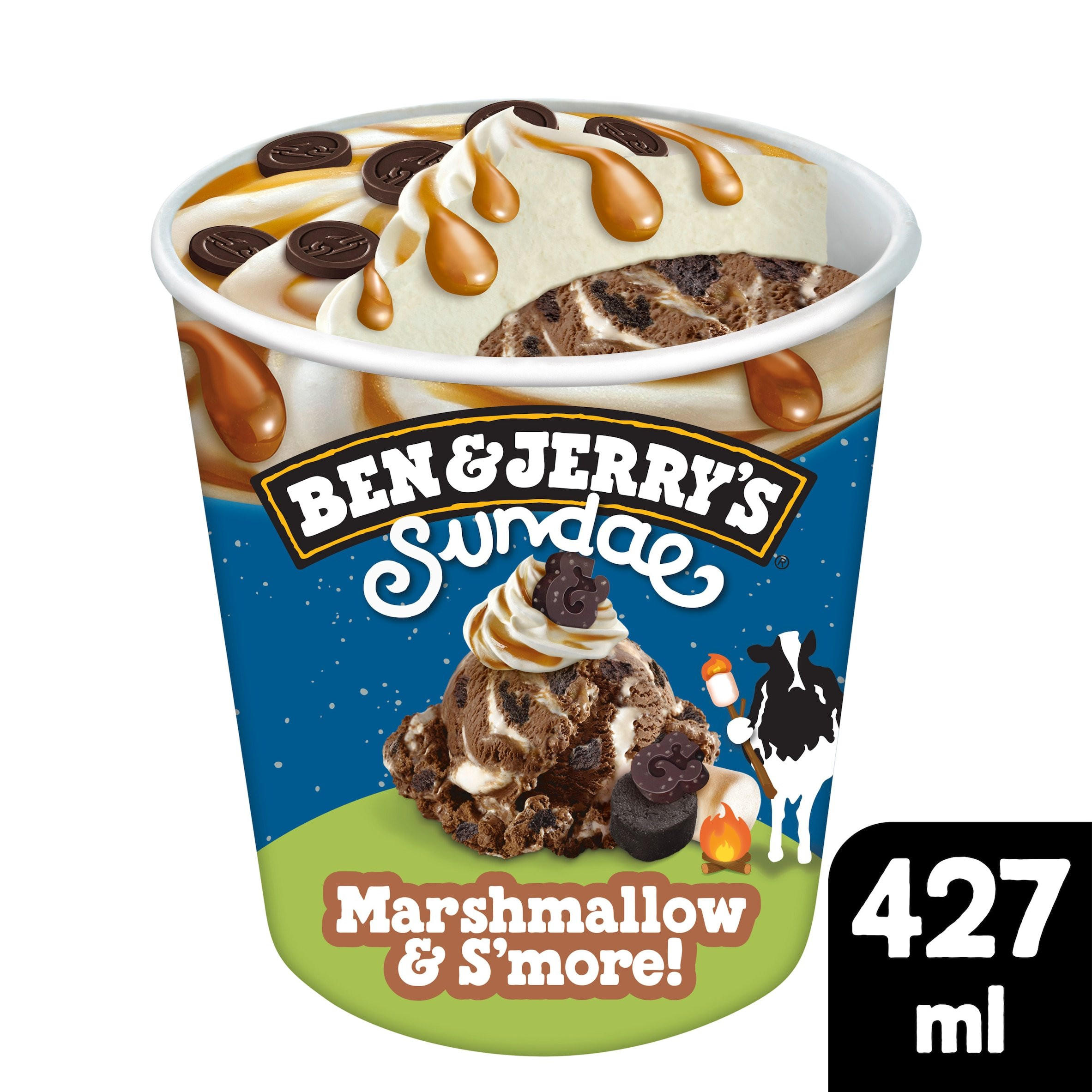 Ben & Jerry's Sundae Ice Cream Tub Marshmallow & S'more 427ml | Ice ...