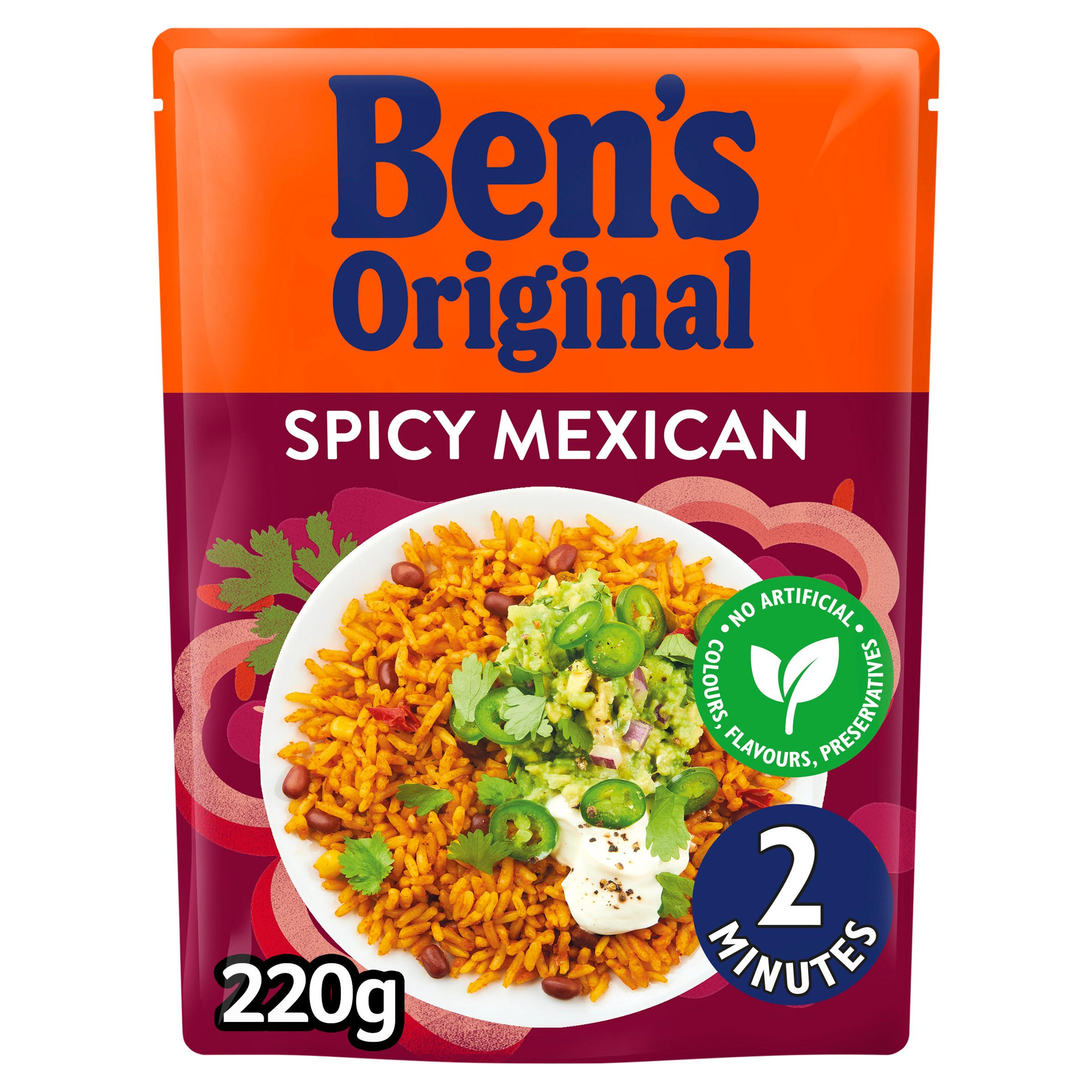 Bens Original Spicy Mexican Microwave Rice 220g Rice, Grains & Pulses