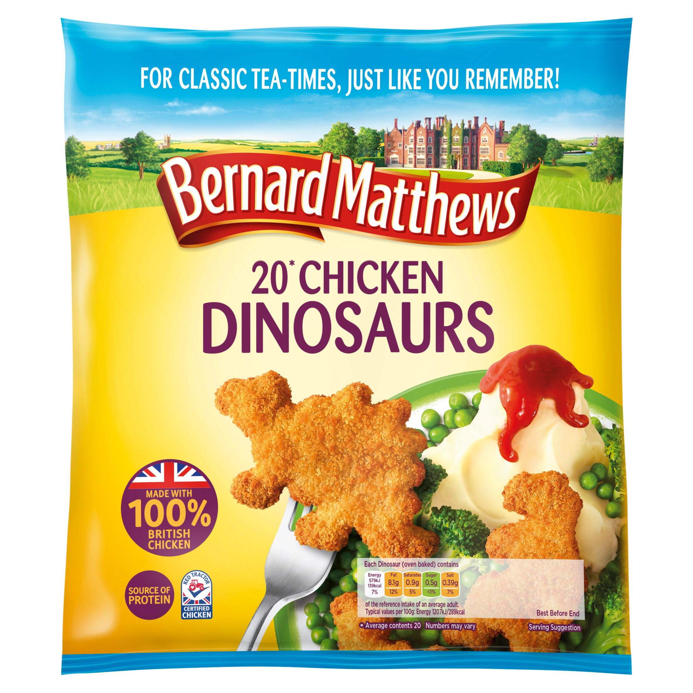 Bernard Matthews 20 Chicken Dinosaurs 1kg Breaded And Battered Chicken Iceland Foods