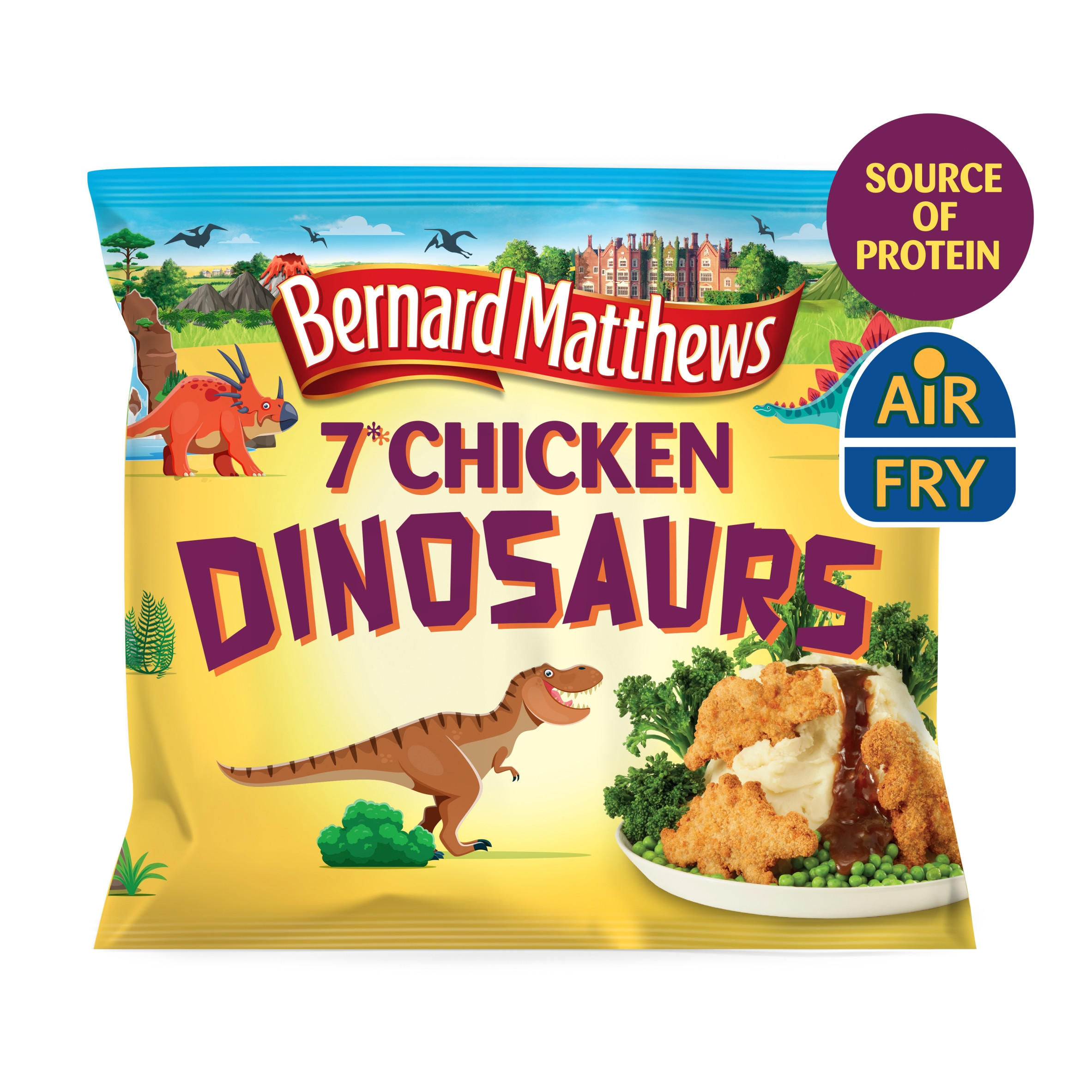 Bernard Matthews Chicken Dinosaurs – Crispy Frozen Chicken Pieces 350g, Fun Meals for Kids