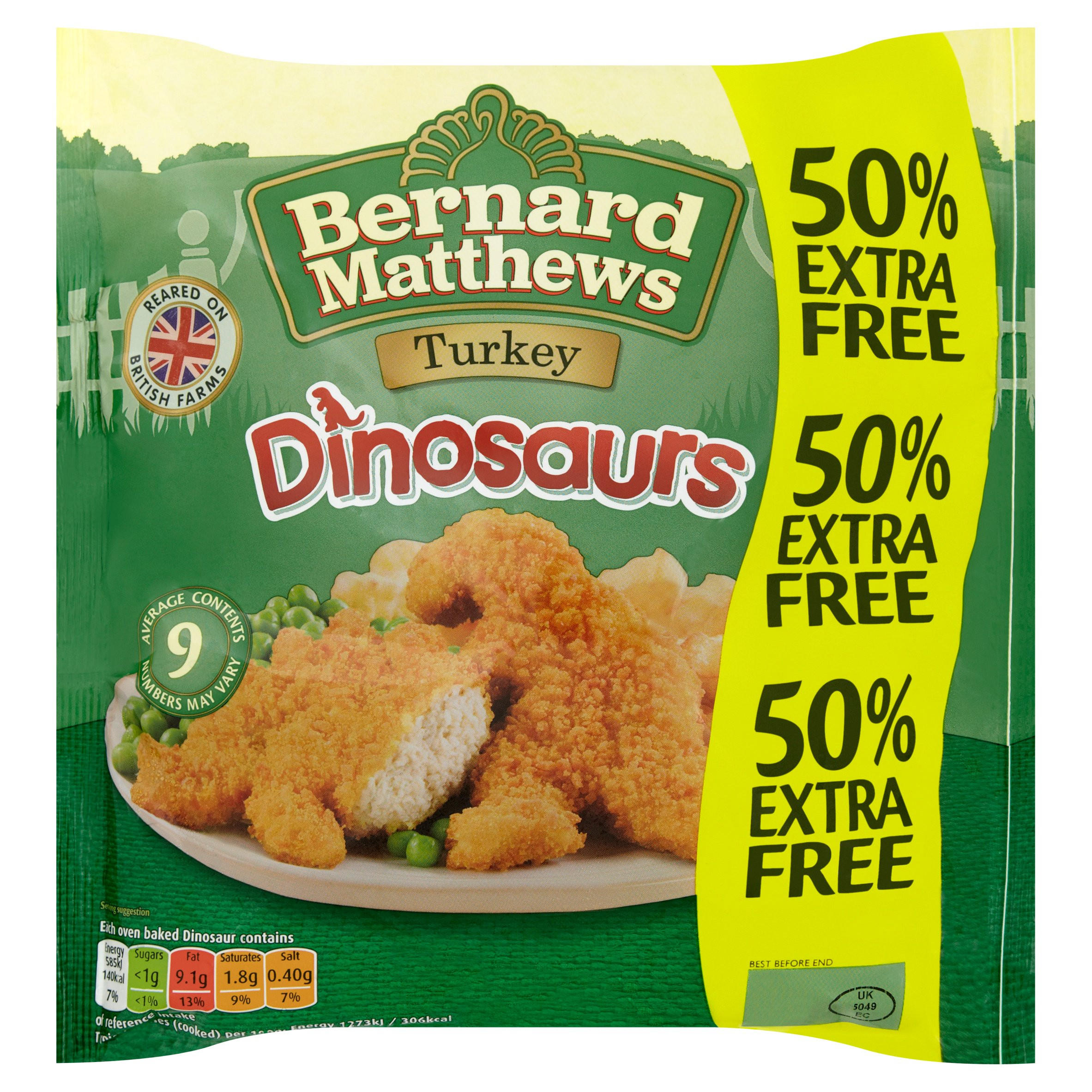 Bernard Matthews Turkey Dinosaurs 450g Breaded & Battered Chicken