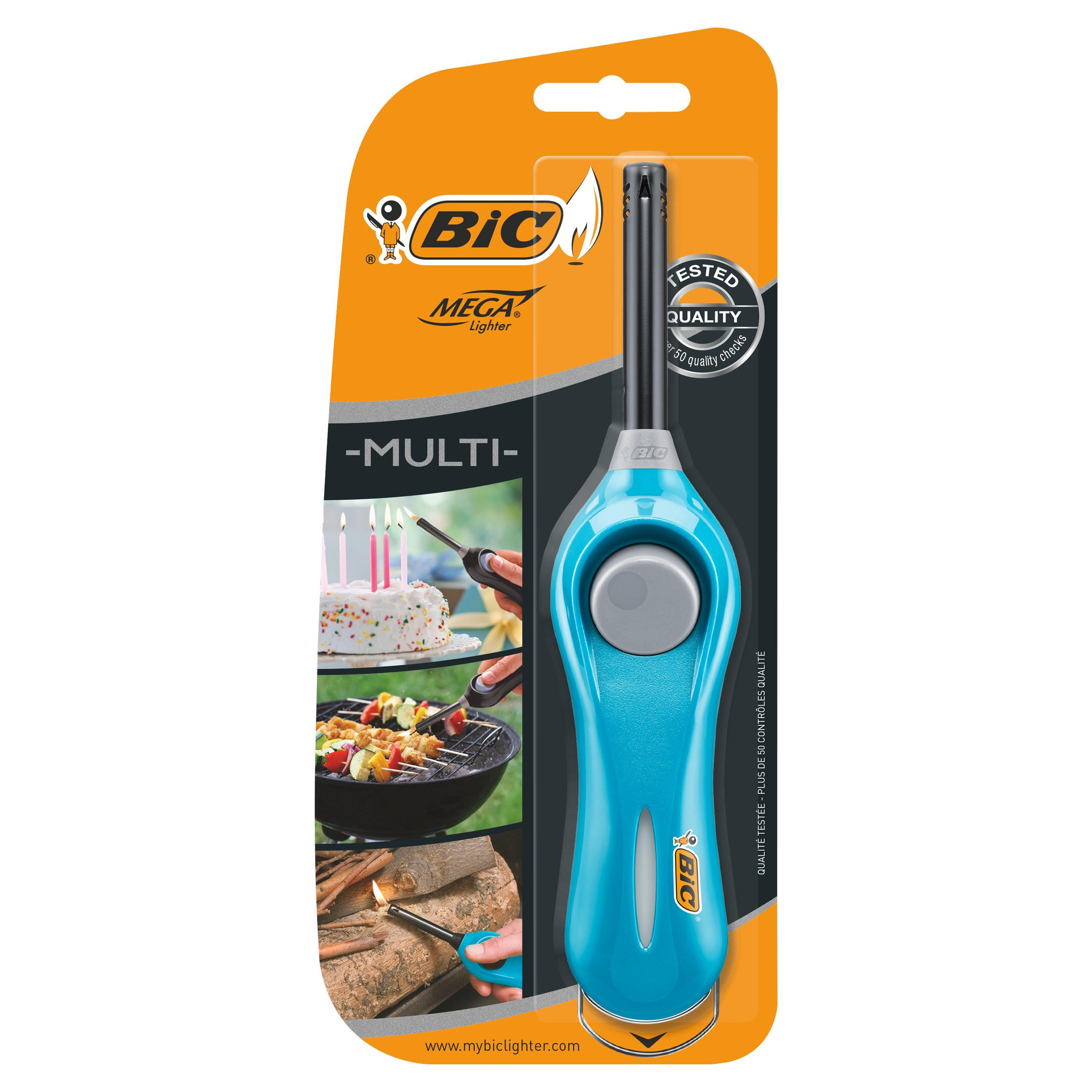 BIC Megalighter Multi Utility Lighters - Assorted Colours, Pack of 1 ...