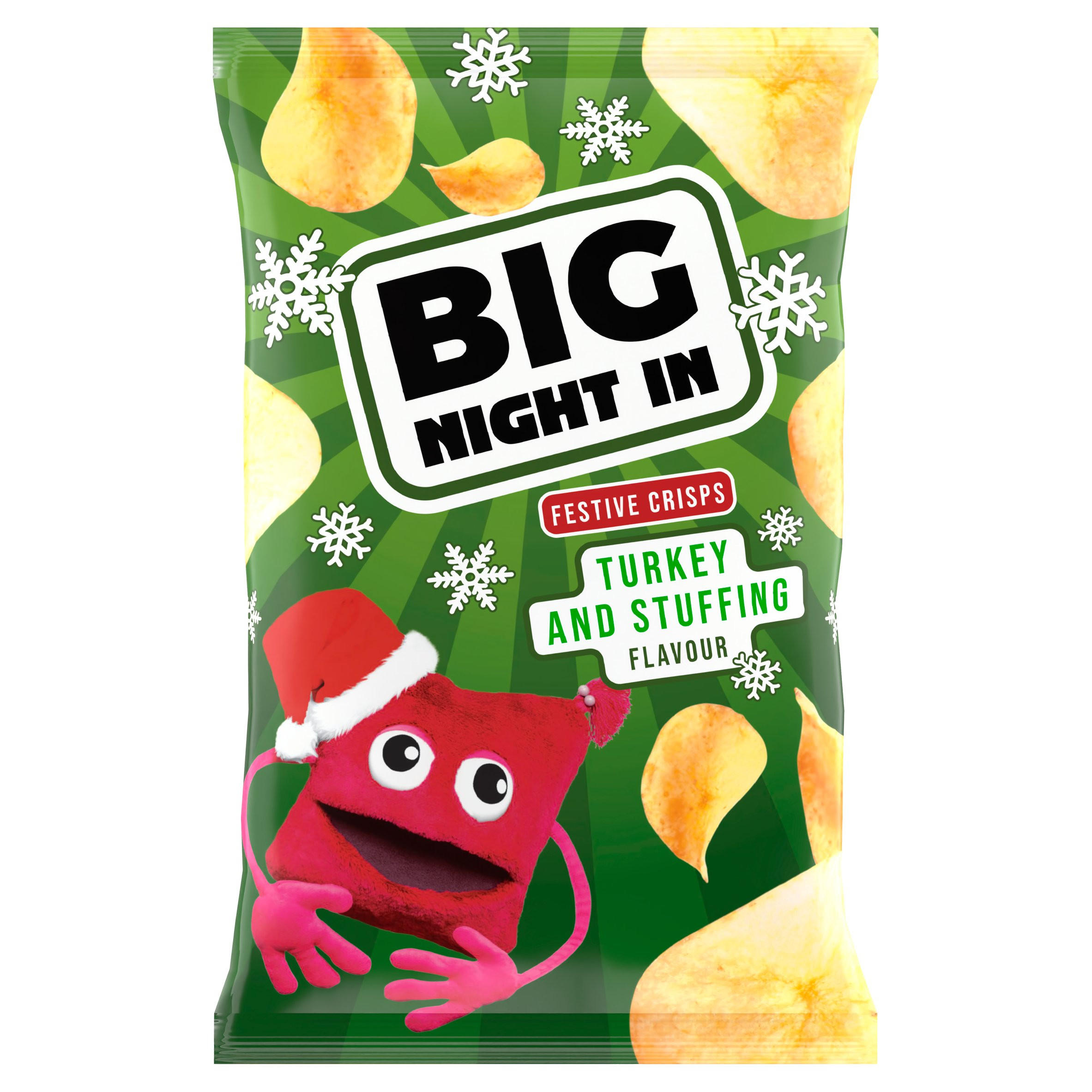 Big Night In Festive Crisps Turkey and Stuffing Flavour 150g, folic acid free