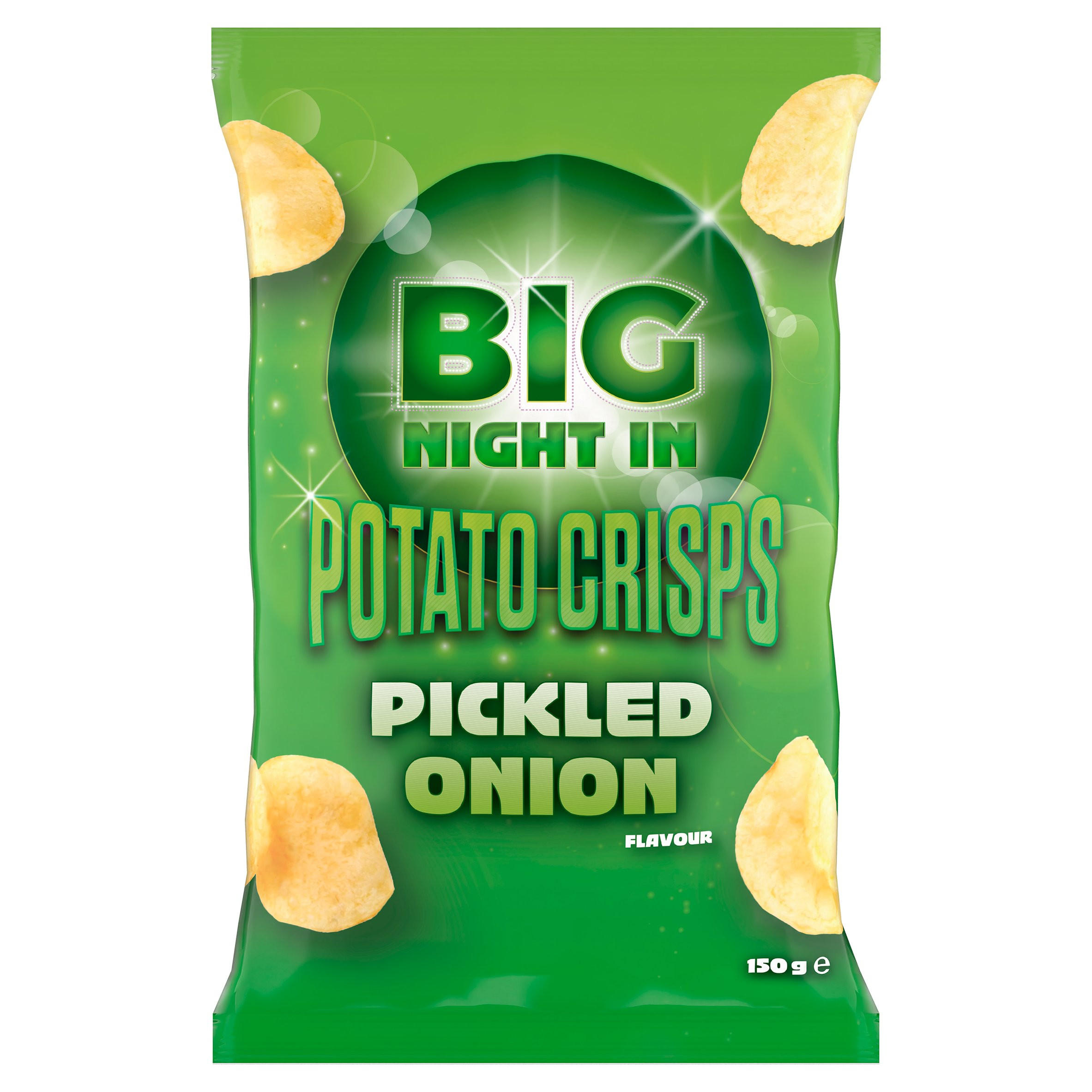 Big Night In Pickled Onion Flavour Potato Crisps 150g, folic acid free