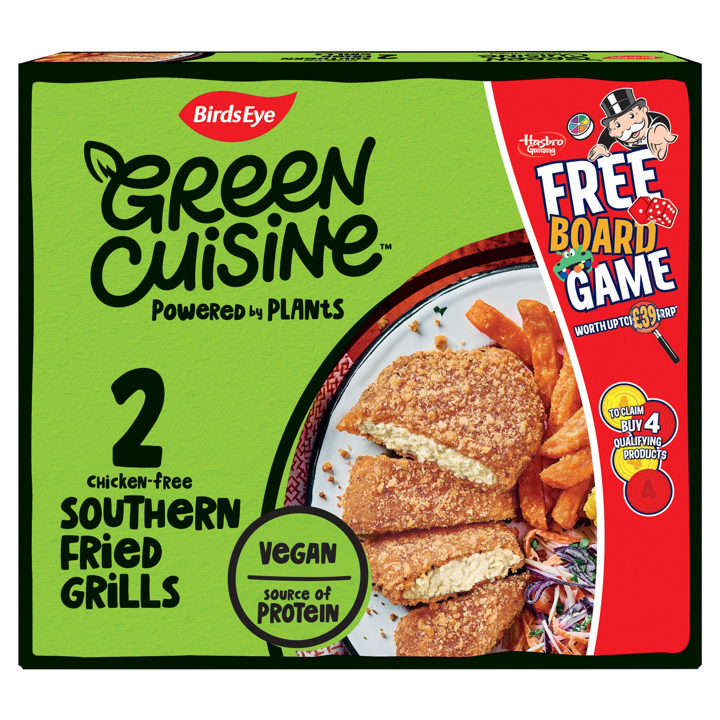 Birds Eye 2 Green Cuisine Vegan Chicken Free Southern Fried Grills 180g Vegan Iceland Foods
