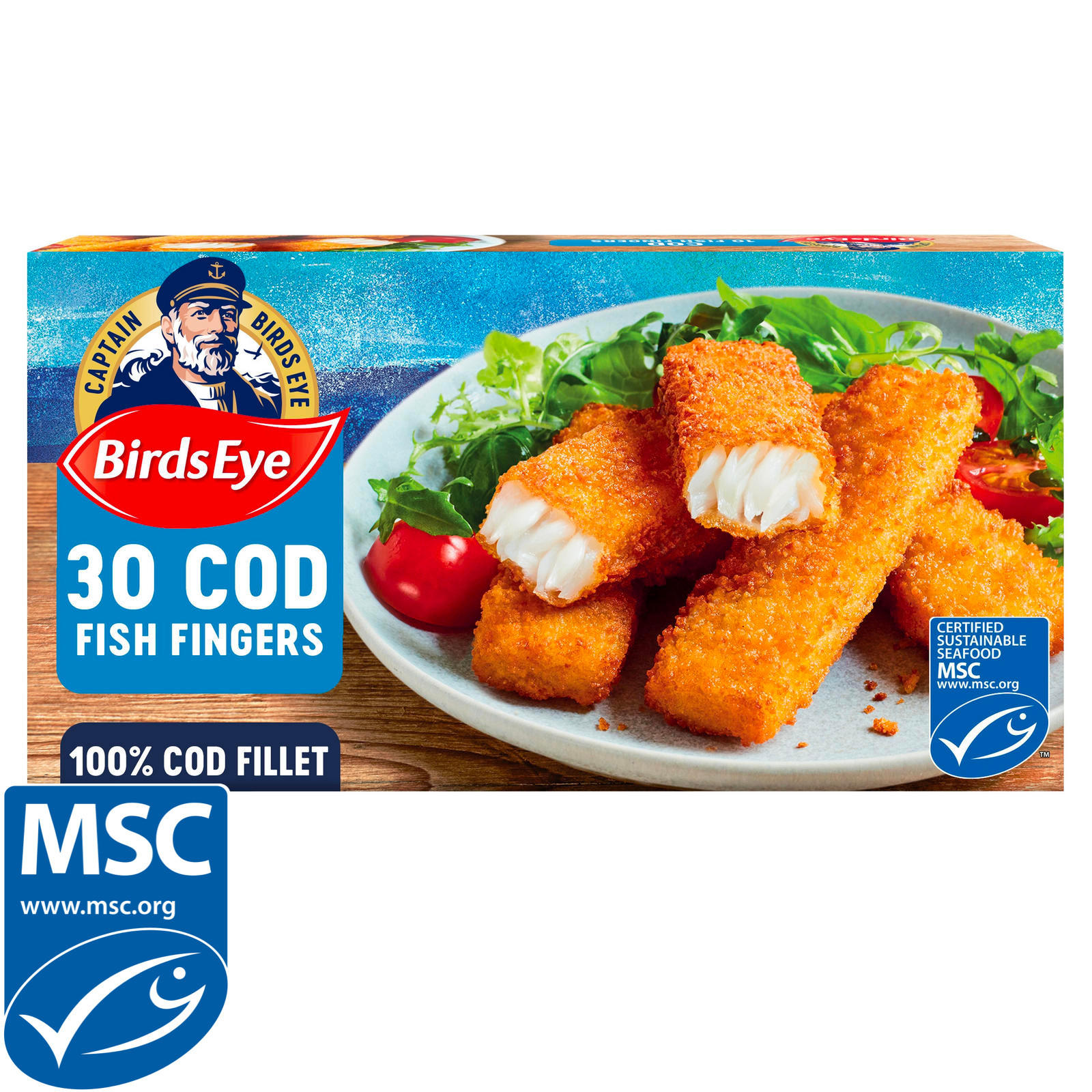 Birds Eye 30 Cod Fish Fingers 840g Fish Fingers, Fish Cakes & Scampi