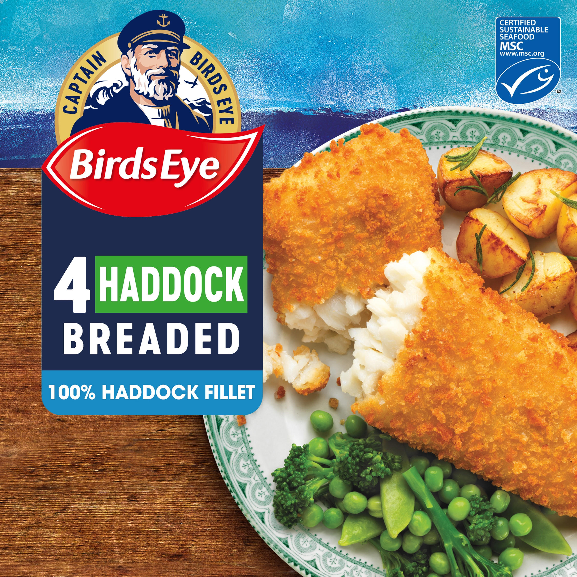 Birds Eye 4 Breaded Haddock Large Fillets 440g Battered & Breaded