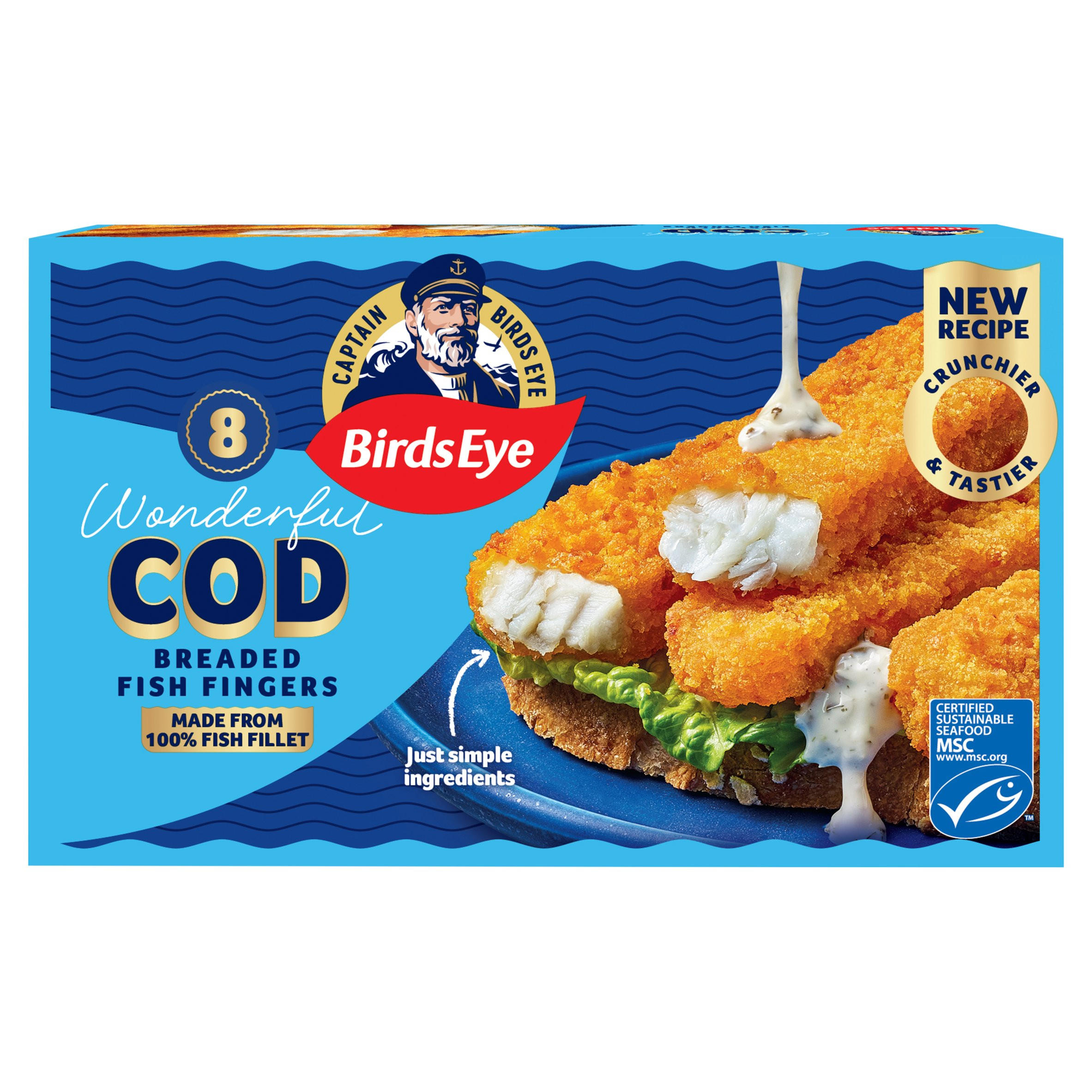 Birds Eye 8 Breaded Cod Fish Fingers 240g
