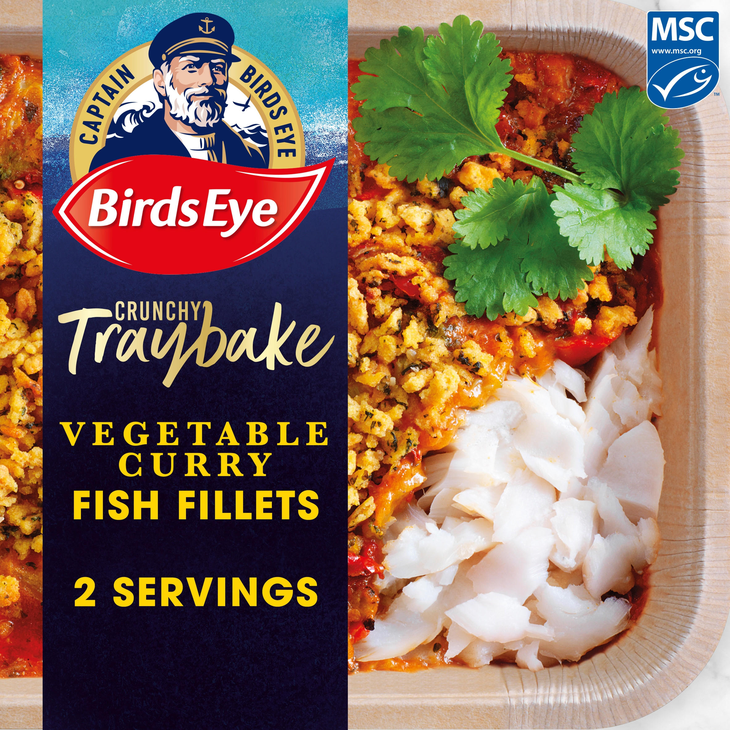 Birds Eye Crunchy Traybake Vegetable Curry & Golden Crumb Fish Fillets