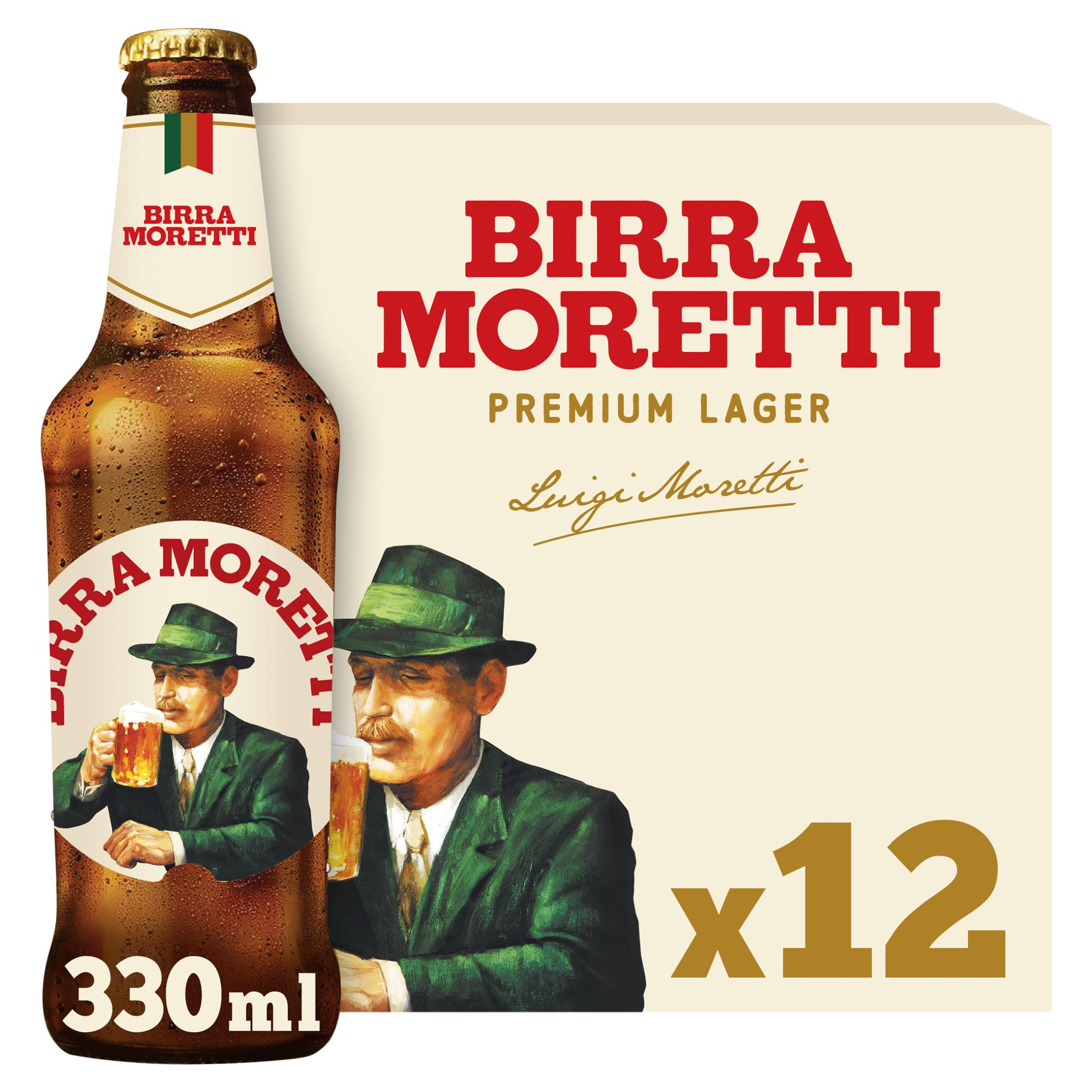 Birra Moretti Lager Beer Bottles 12 x 330ml