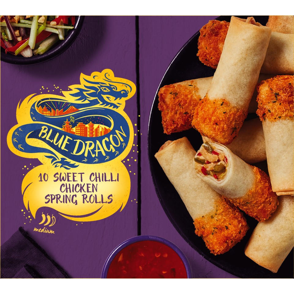 Blue Dragon 10 Sweet Chilli Chicken Spring Rolls 400g | Party Food
