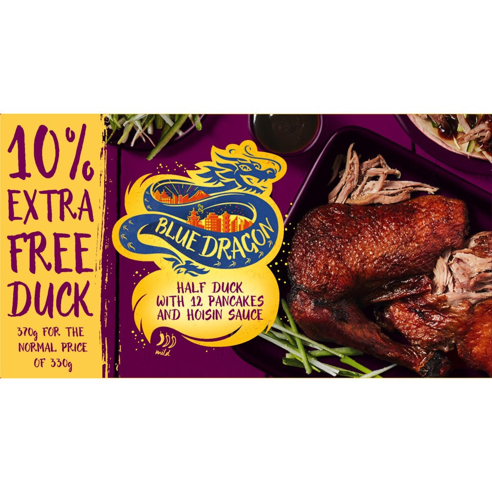 Blue Dragon Half Duck with 12 Pancakes and Hoisin Sauce 580g Chinese