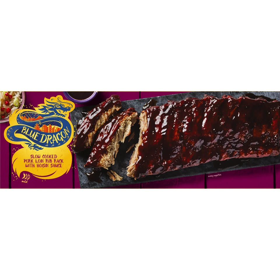 Blue Dragon Slow Cooked Pork Loin Rib Rack with Hoisin Sauce 575g