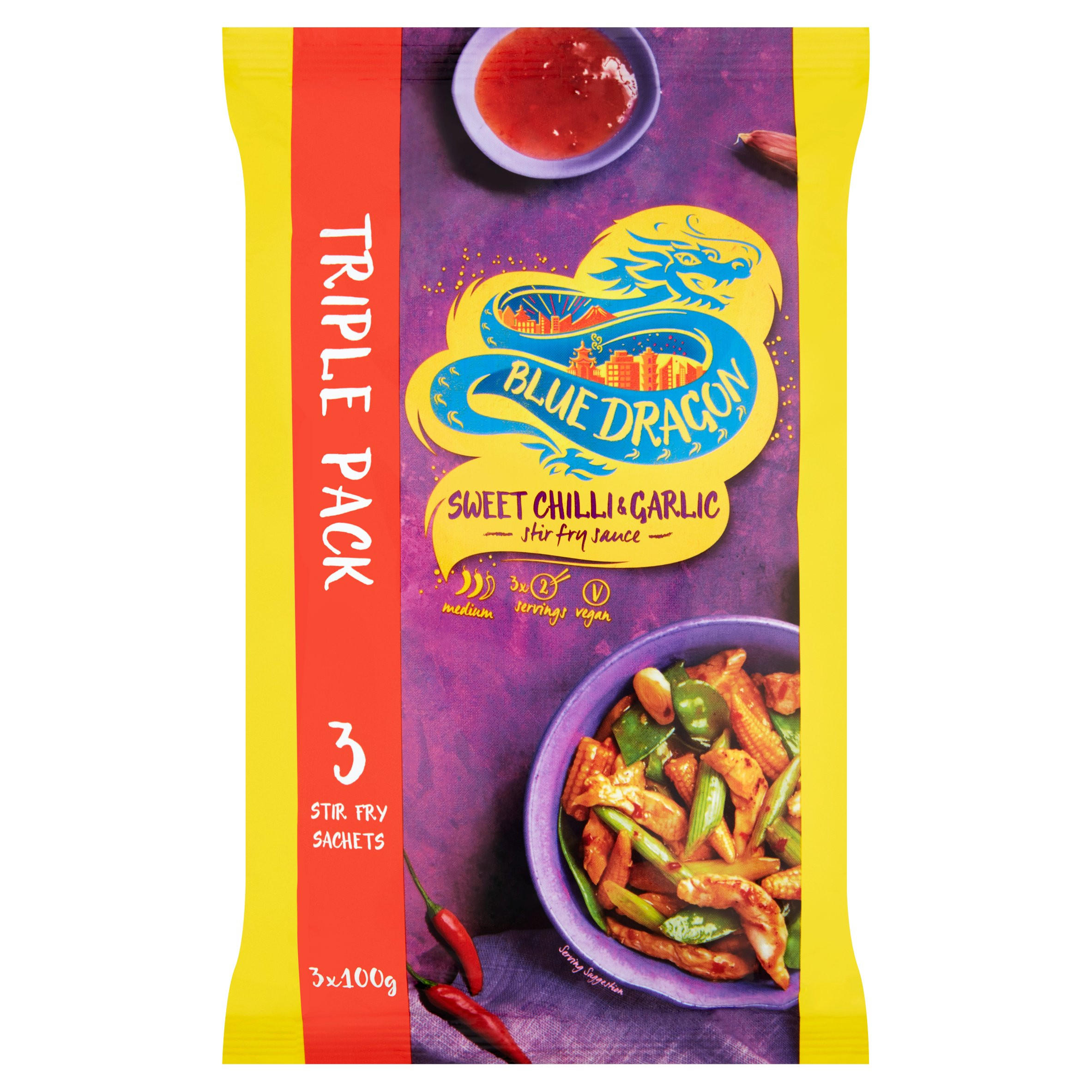 Blue Dragon Sweet Chilli & Garlic Stir Fry Sauce 3 x 100g Chinese and