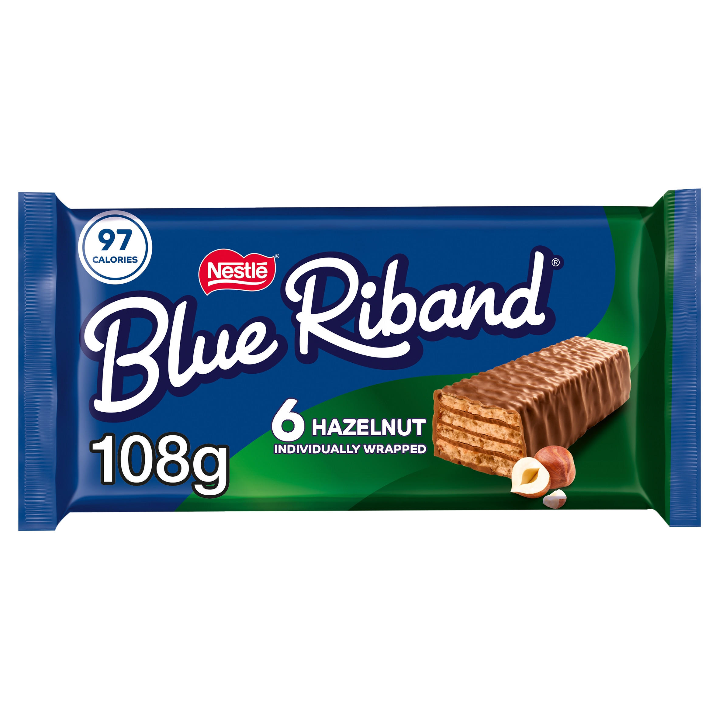 Blue Riband Hazelnut Wafer Biscuit Bar 6 Pack Multipack 108g 