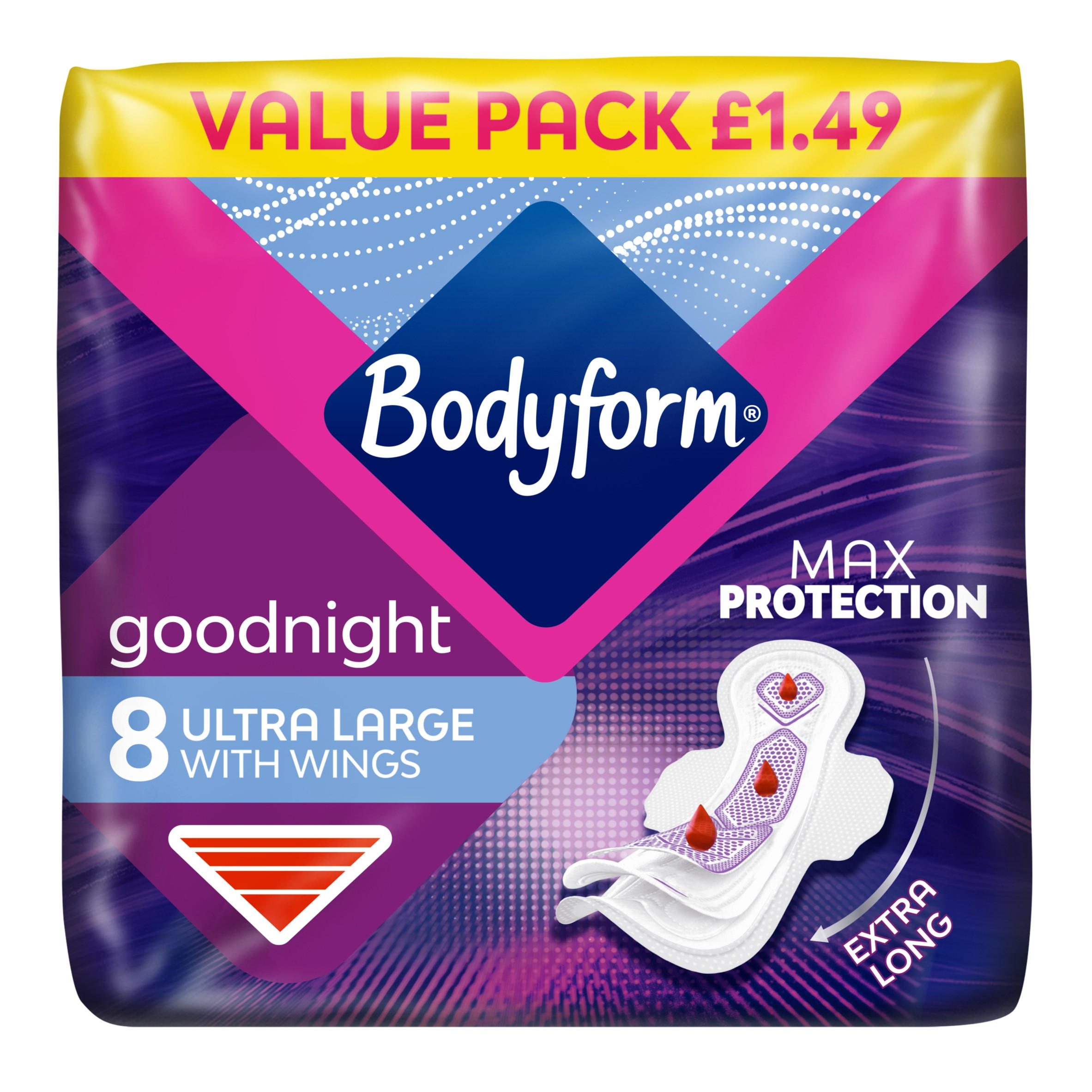 Bodyform Ultra Night Sanitary Towels Wings 8 pack