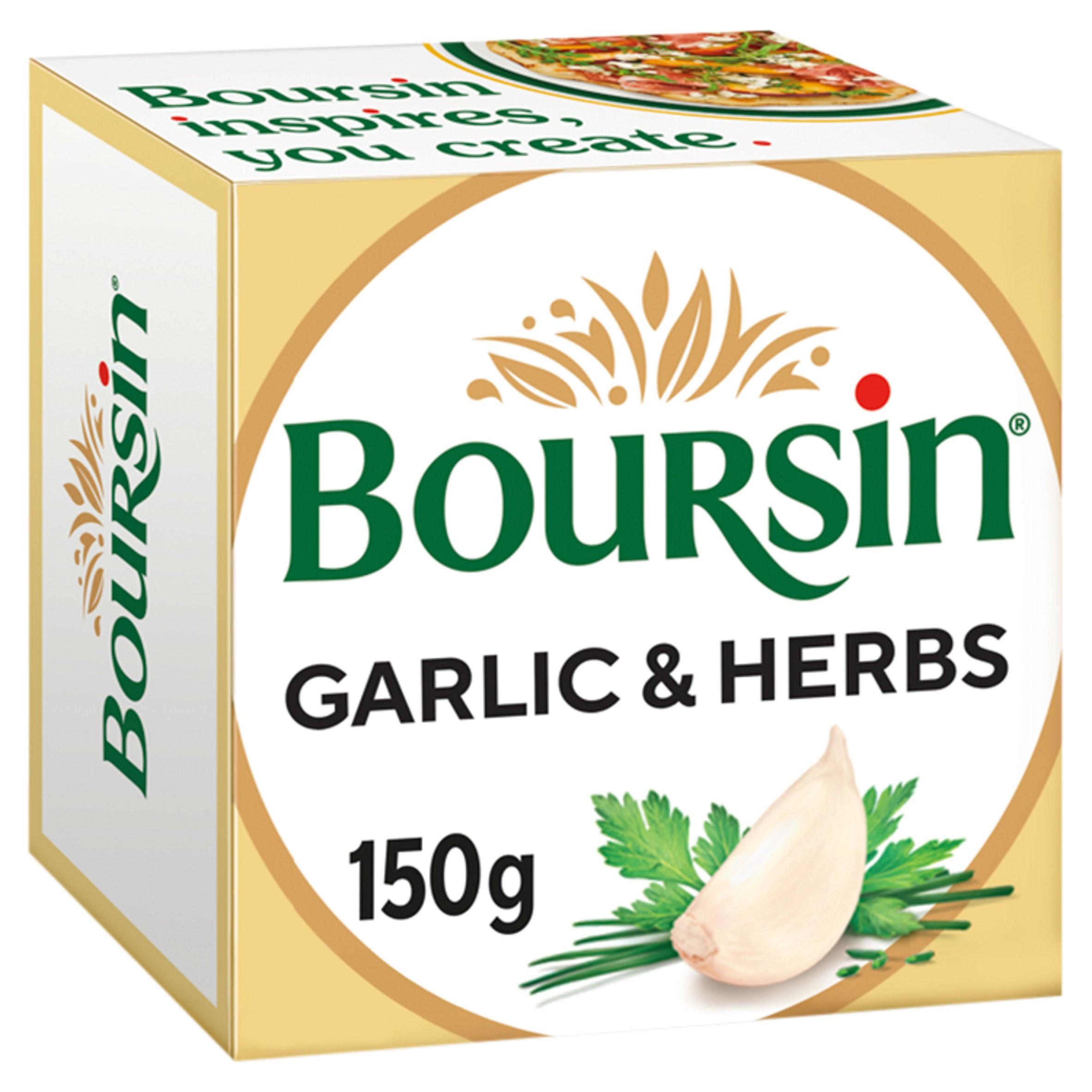 BOURSIN Garlic Herbs Soft French Cream Cheese 150g Fresh Party