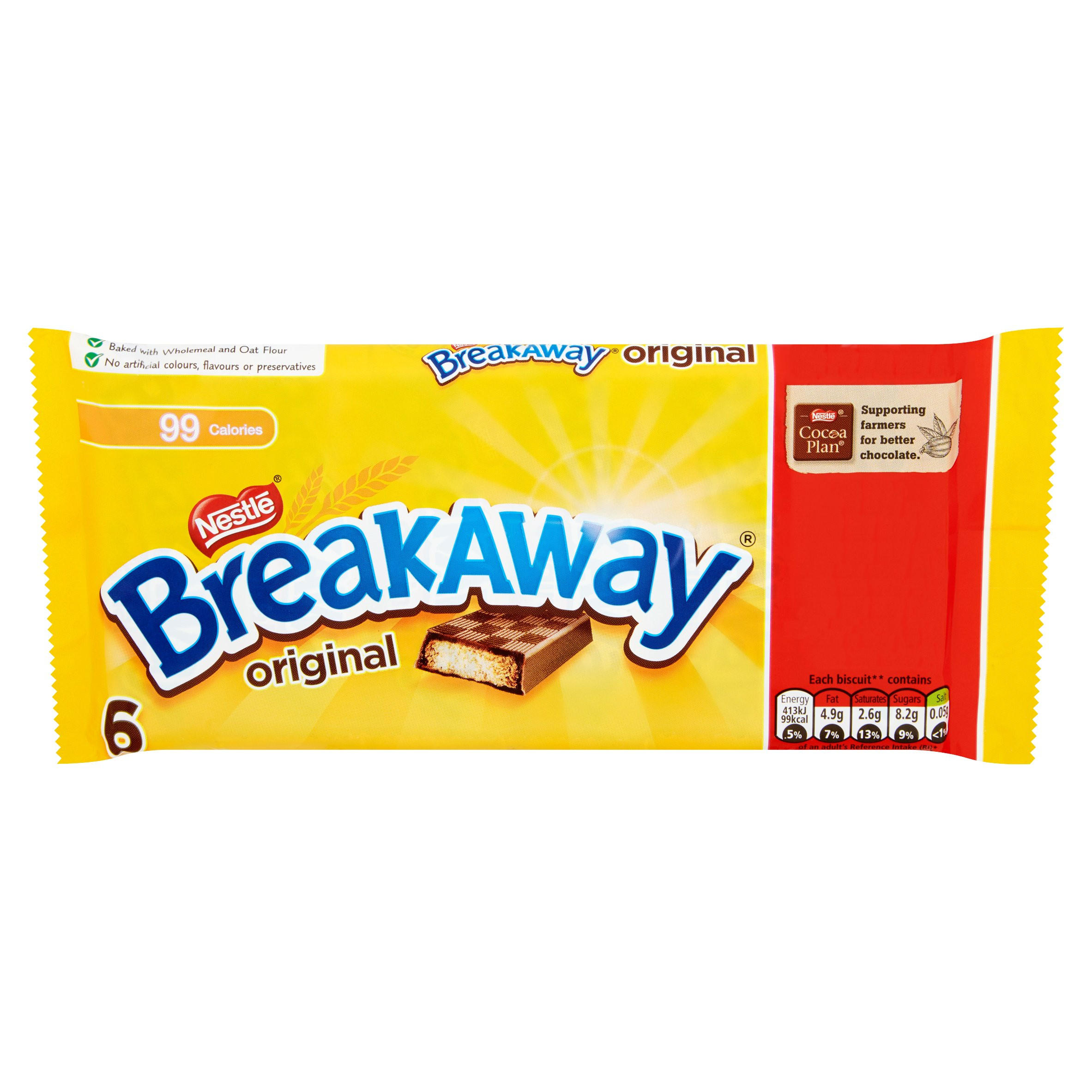 Breakaway Milk Chocolate Biscuit Bar Multipack 6 Pack | Multipack ...