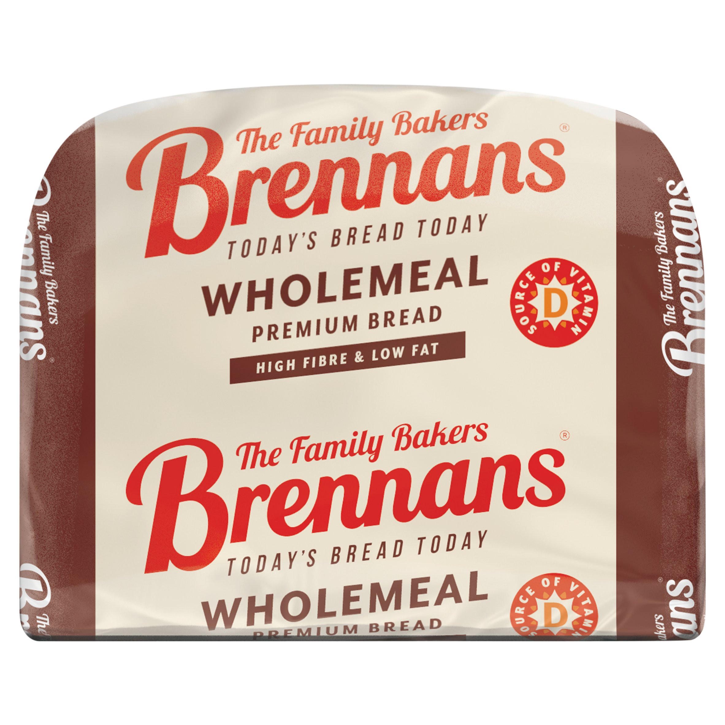 Brennans 10 Wholemeal Premium Bread Slices 390g, folic acid free