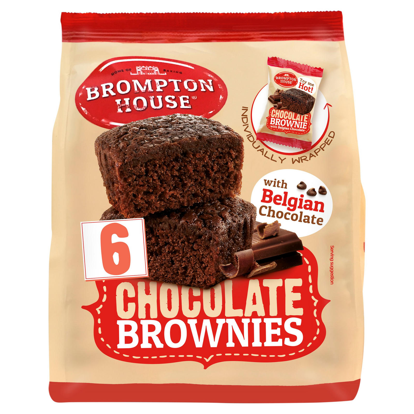 Brompton House Chocolate Brownies 6 x 25g (150g)