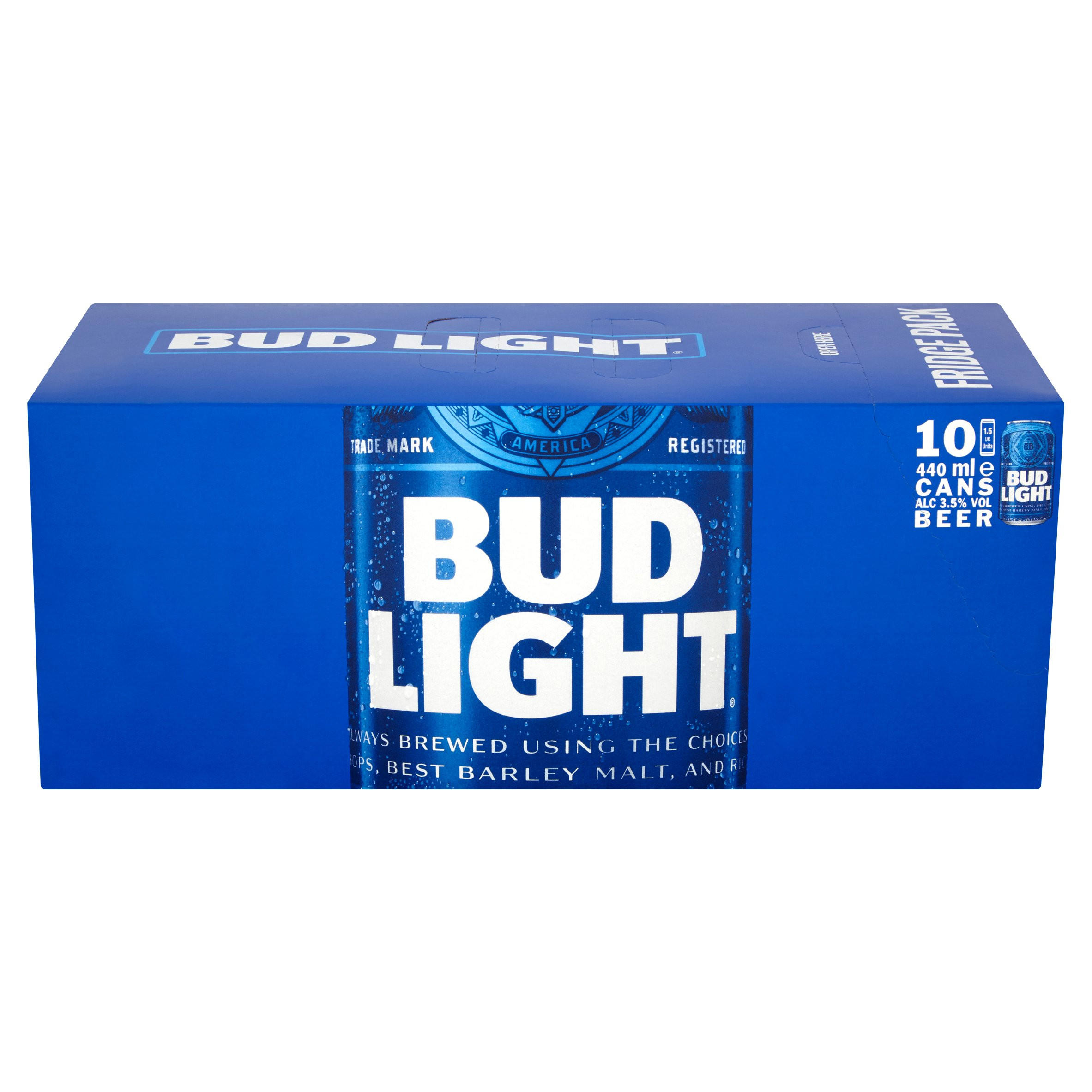 Bud Light Lager Beer Cans Fridge Pack 10 x 440ml | Beer | Iceland Foods