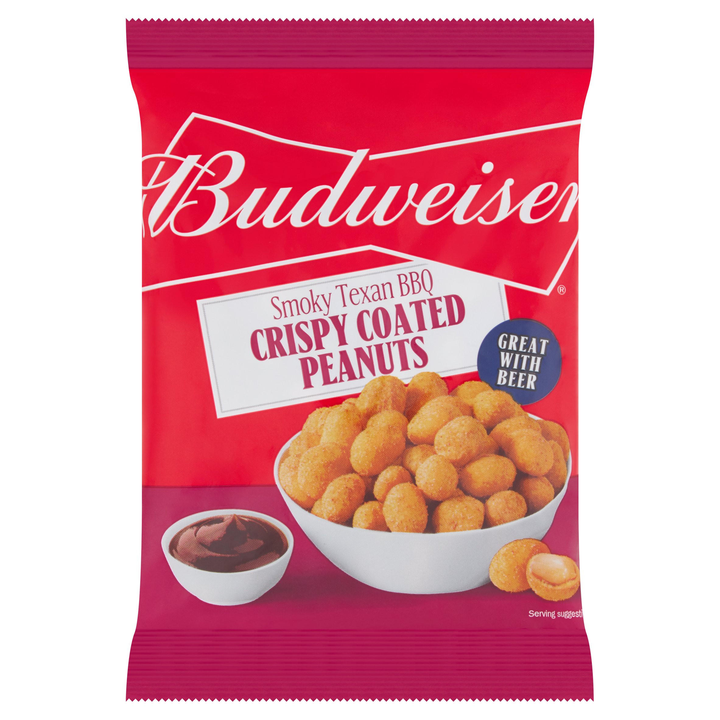 Budweiser Smoky Texan BBQ Crispy Coated Peanuts 150g Dried Fruit