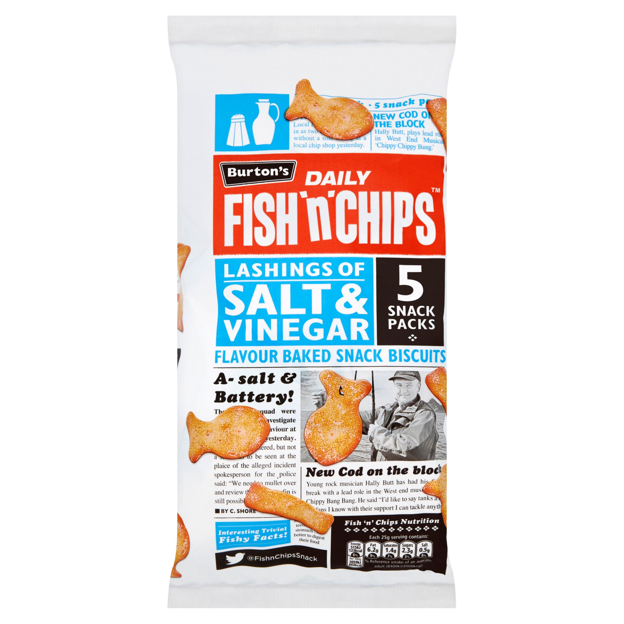 Burton's Daily Fish 'n' Chips Salt & Vinegar Flavour Baked Snack