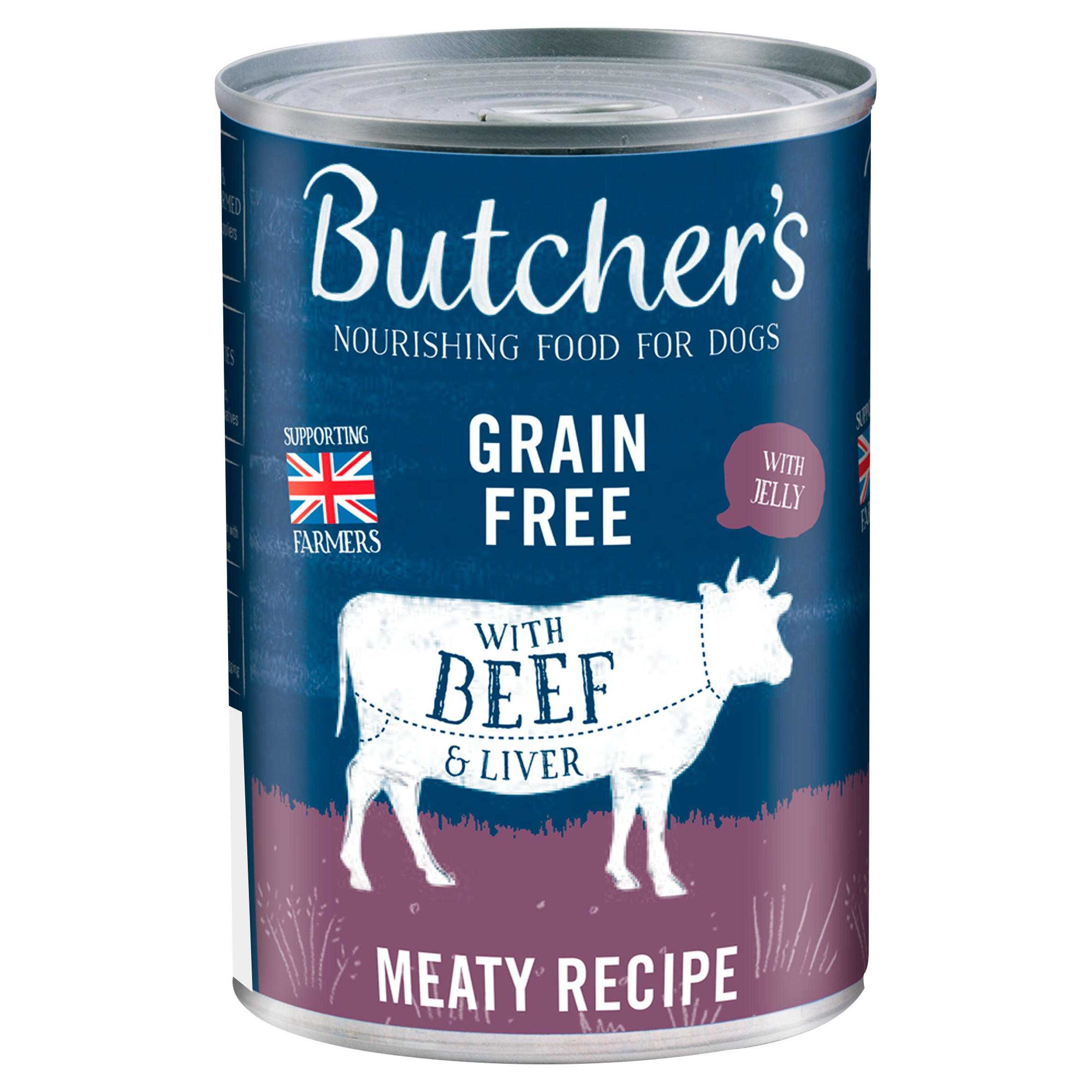 Butcher's Beef & Liver Wet Dog Food Tin 400g Dog Food Iceland Foods