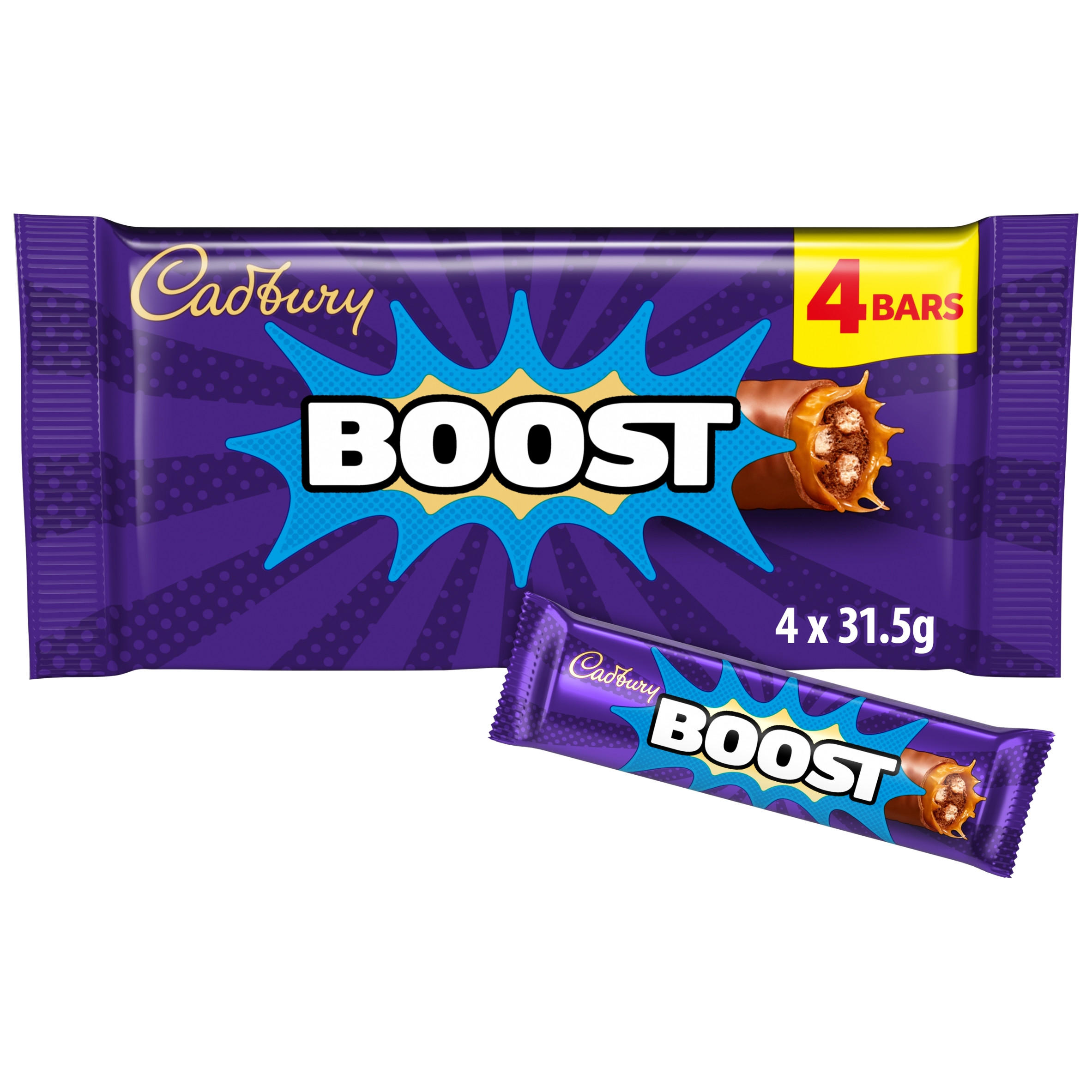 Cadbury Boost Chocolate Bar 4 Pack Multipack 126g (4 x 31.5g)