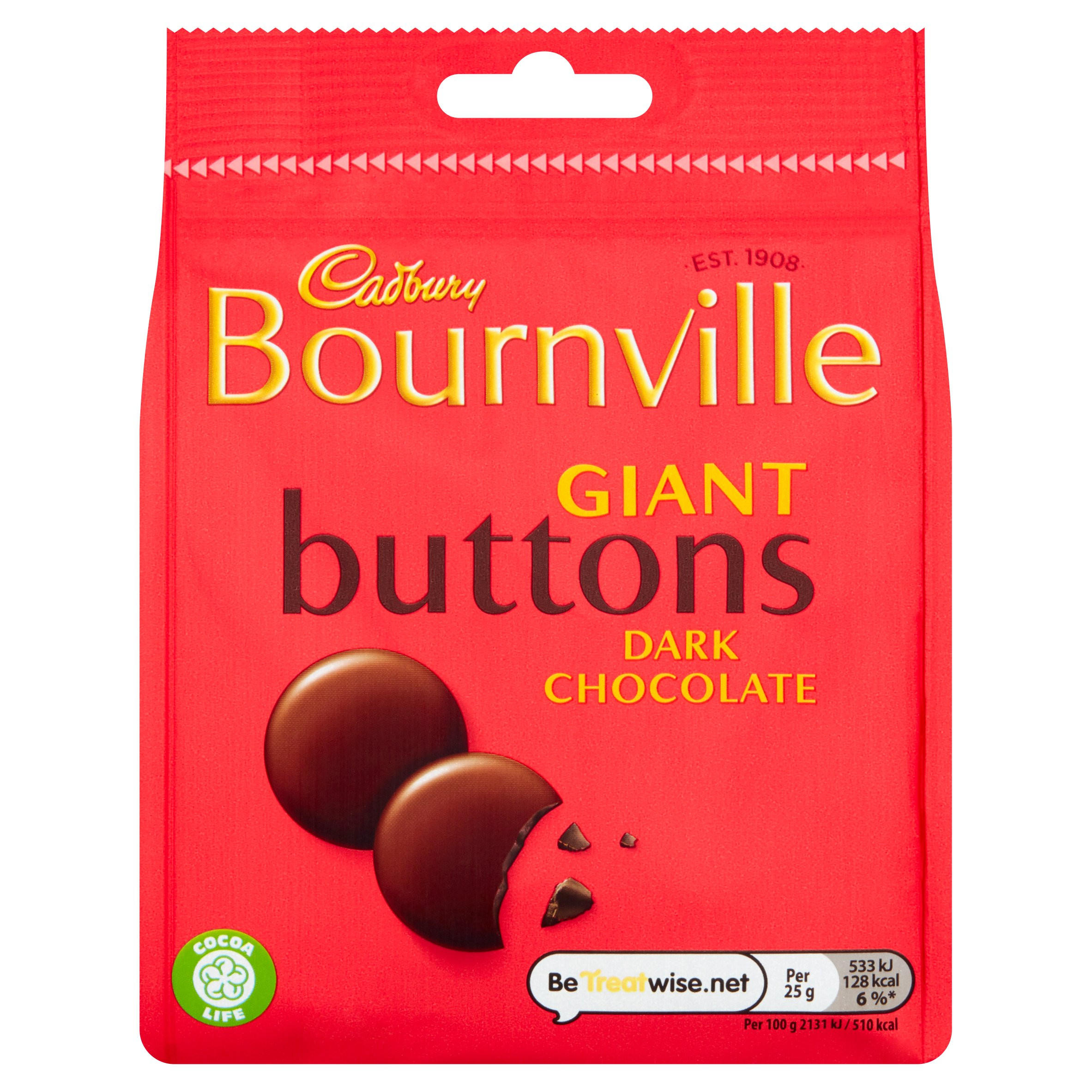 Cadbury Bournville Dark Chocolate Giant Buttons Bag 95g | Sharing Bags ...