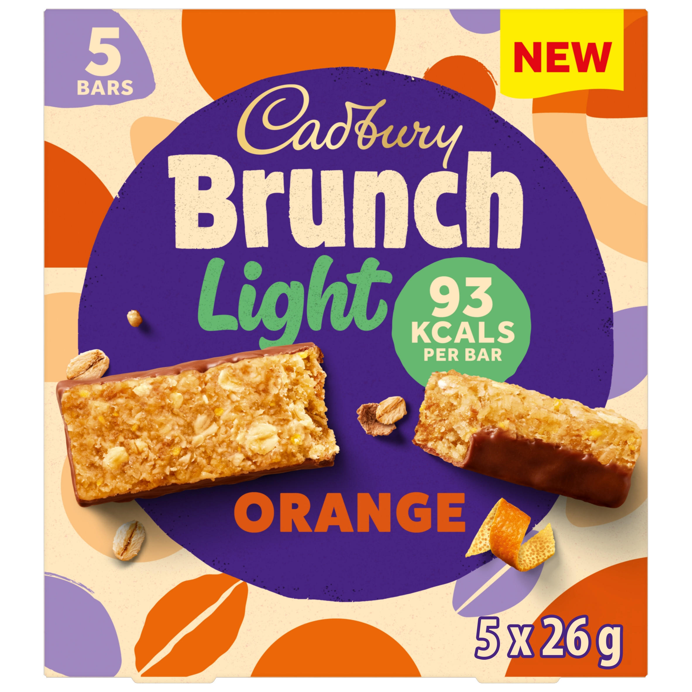 Cadbury Brunch Light Orange 5 x 26g (130g), folic acid free