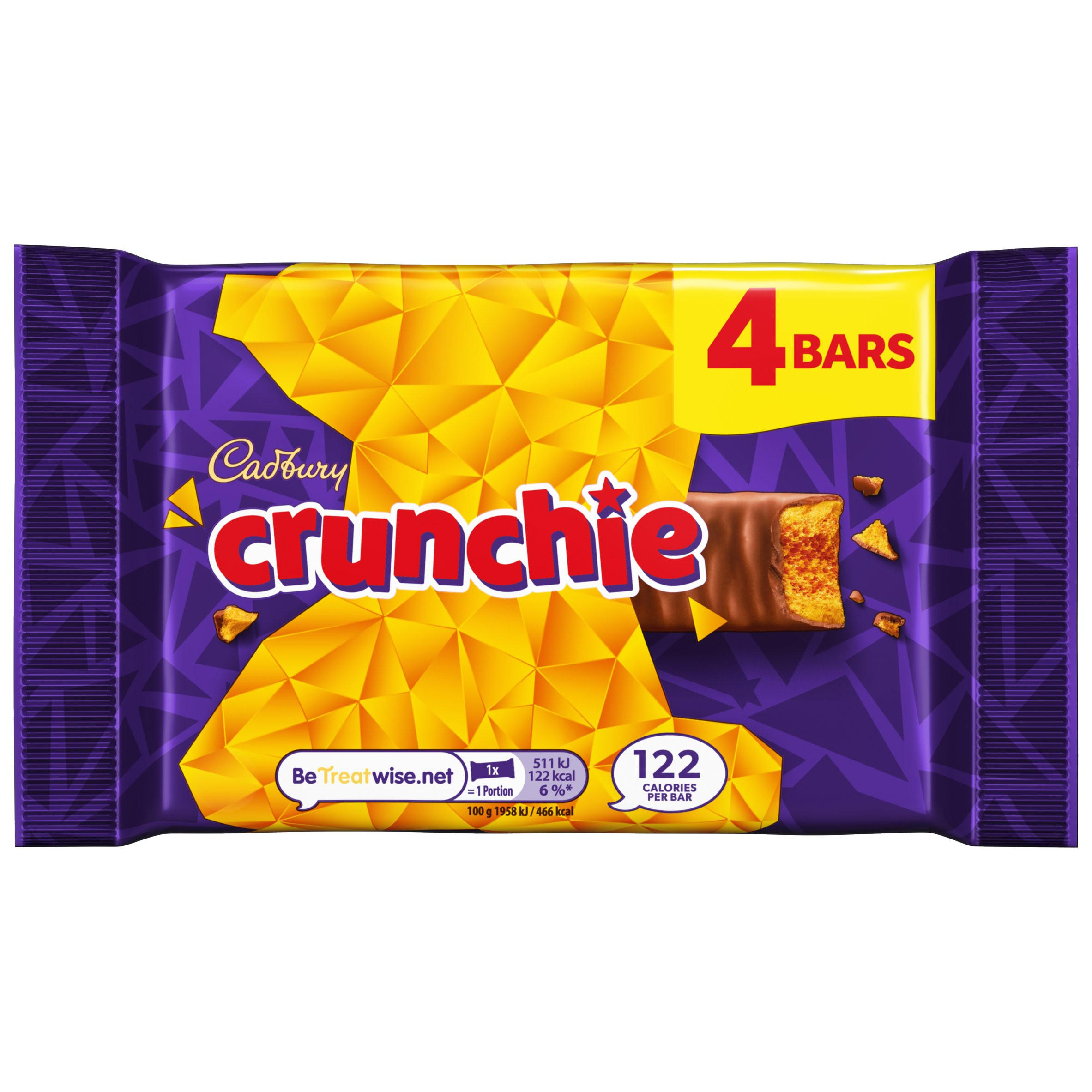 Cadbury Crunchie Chocolate Bar 4 Pack Multipack (4x26.1g) 104.4 g