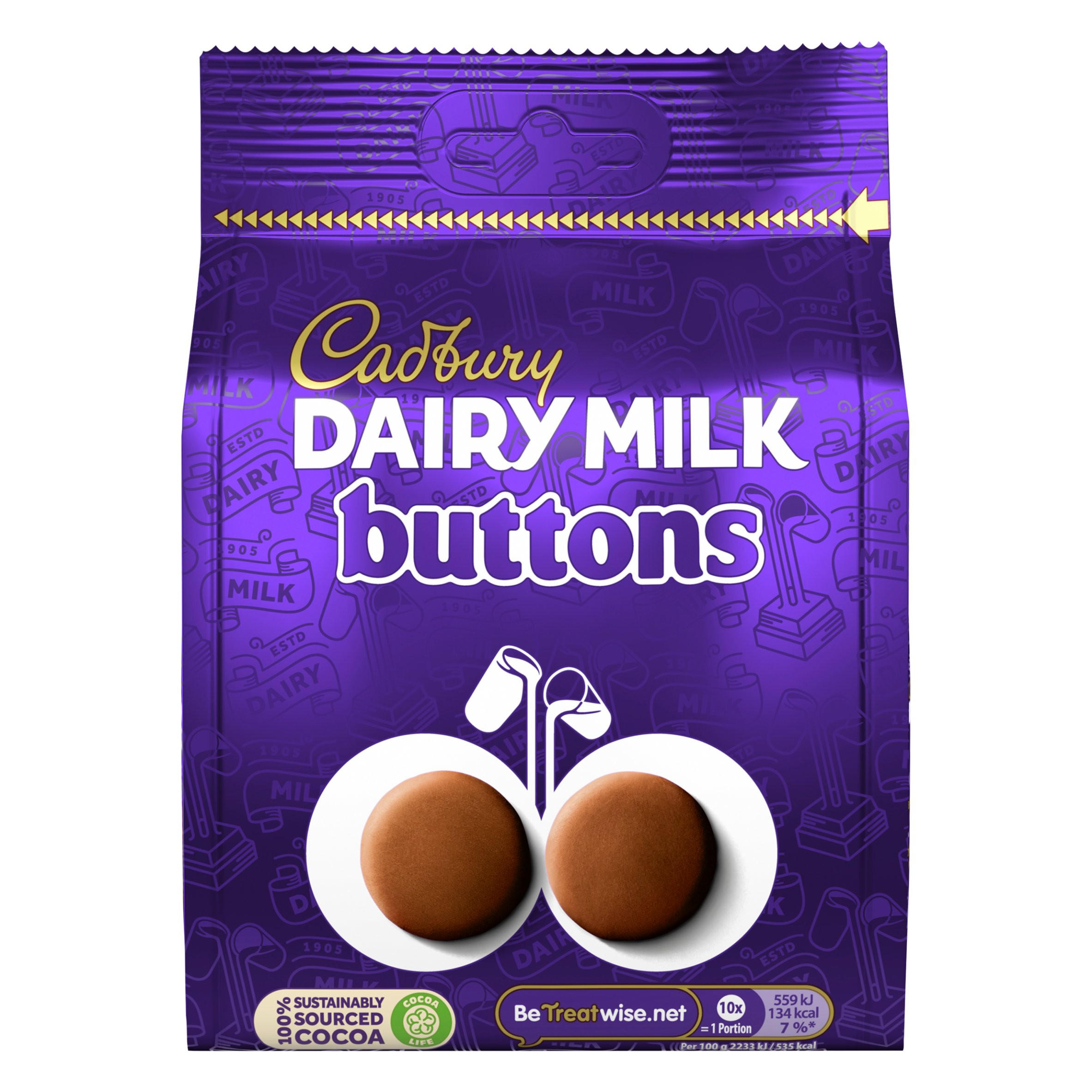 Cadbury Dairy Milk Buttons 119g Sharing Bags & Tubs Iceland Foods