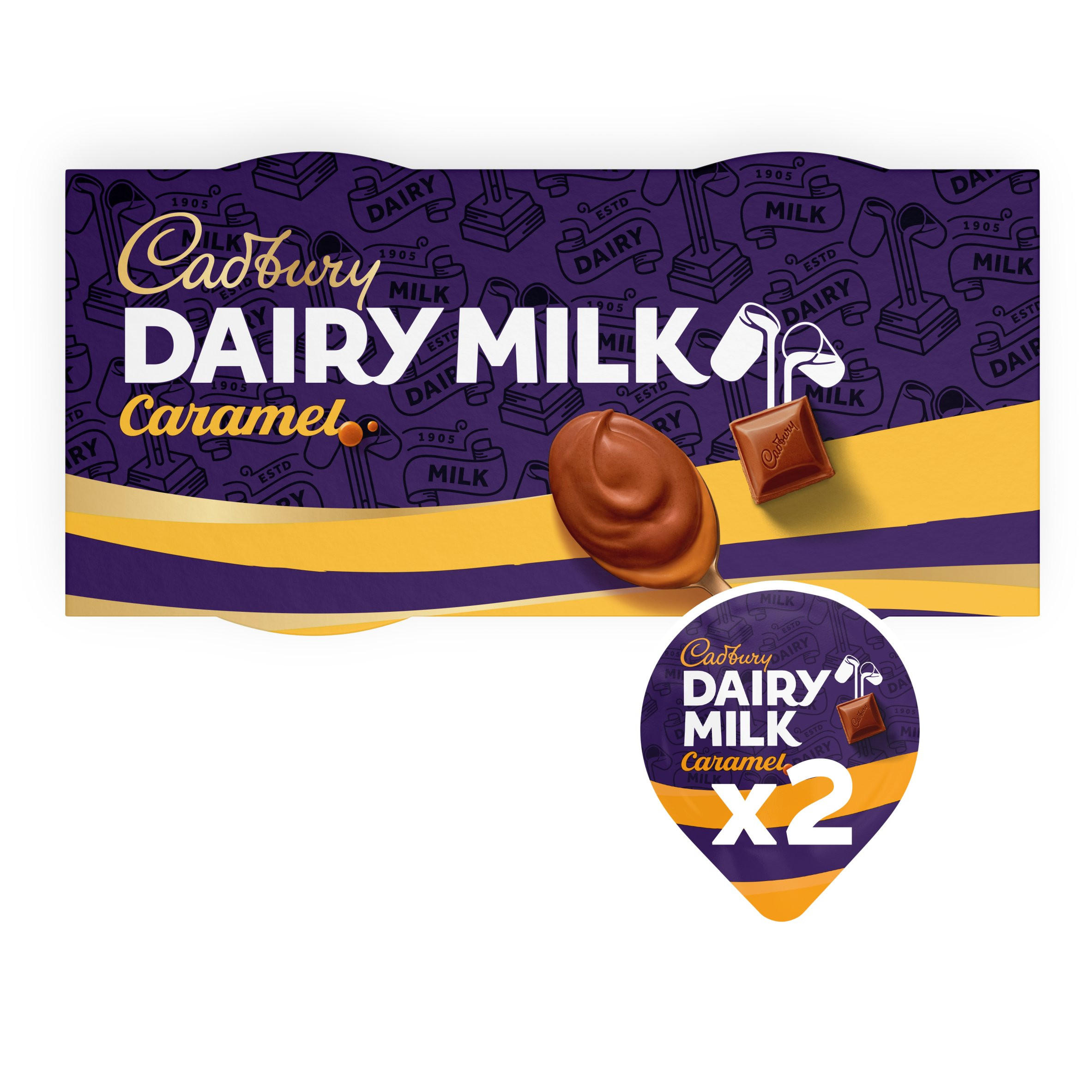 Cadbury Dairy Milk Creamy Milk & White Chocolate Dessert Pots, Winter Edition 2 x 60g