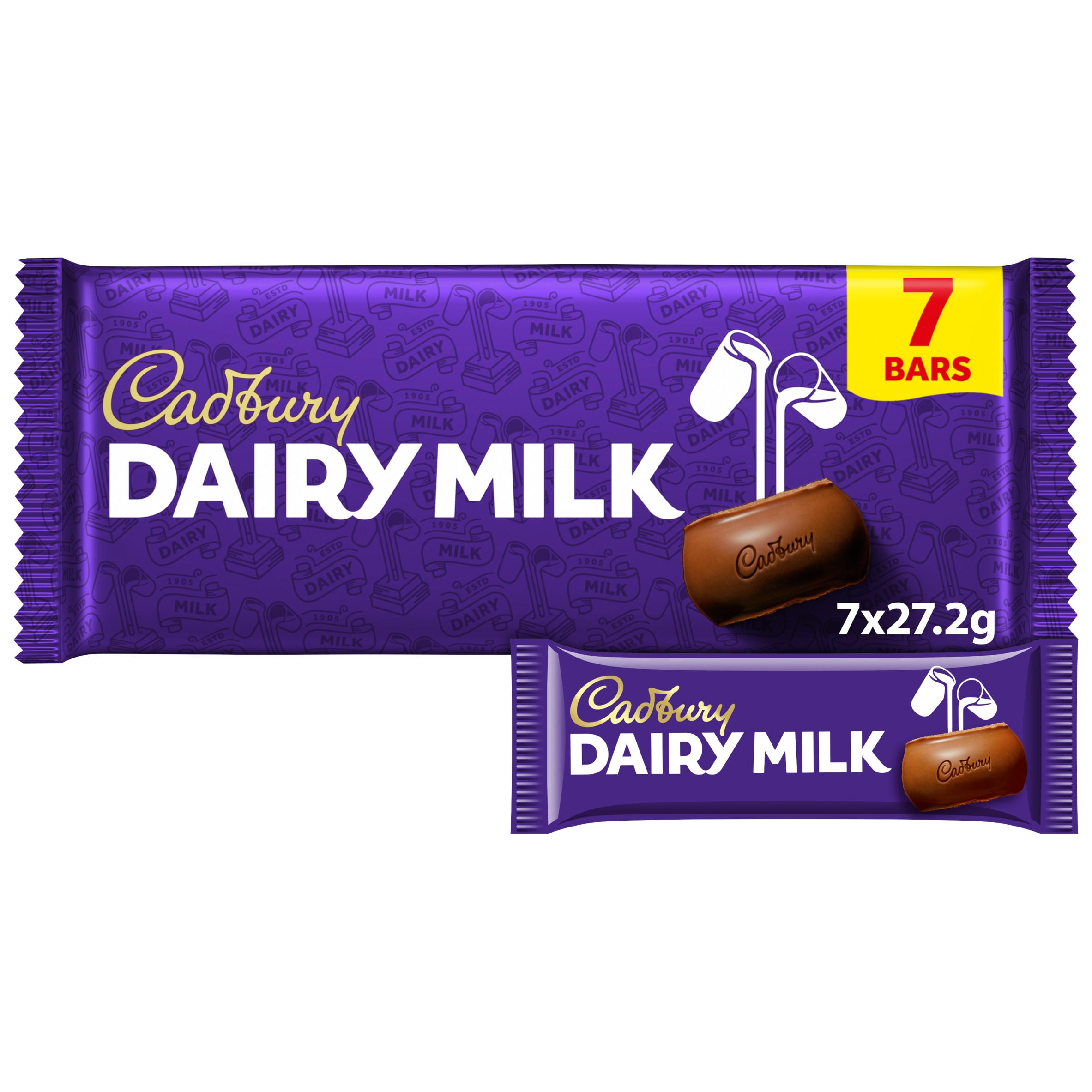 Cadbury Dairy Milk Chocolate Bar 7 Pack Multipack 190.4 g