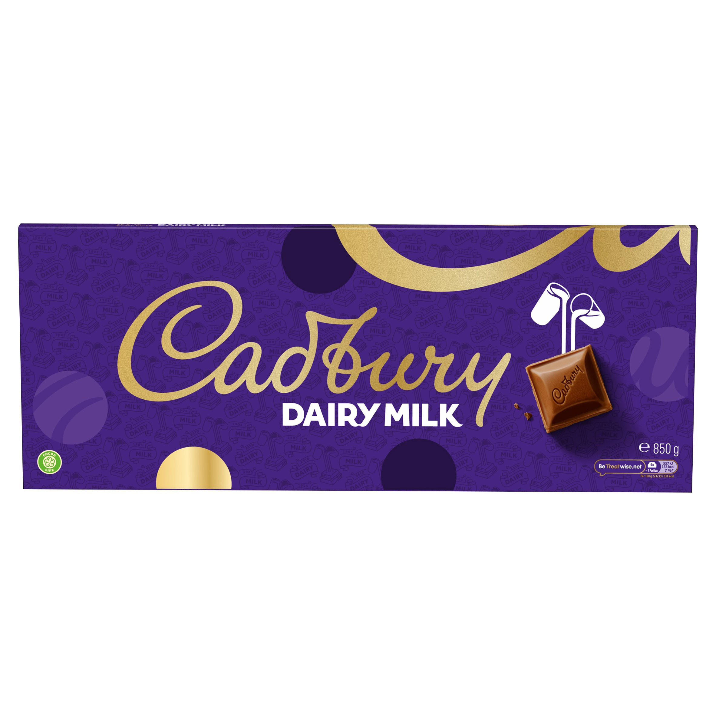 Cadbury Dairy Milk Chocolate Bar 850g Single Chocolate Bars And Bags Iceland Foods