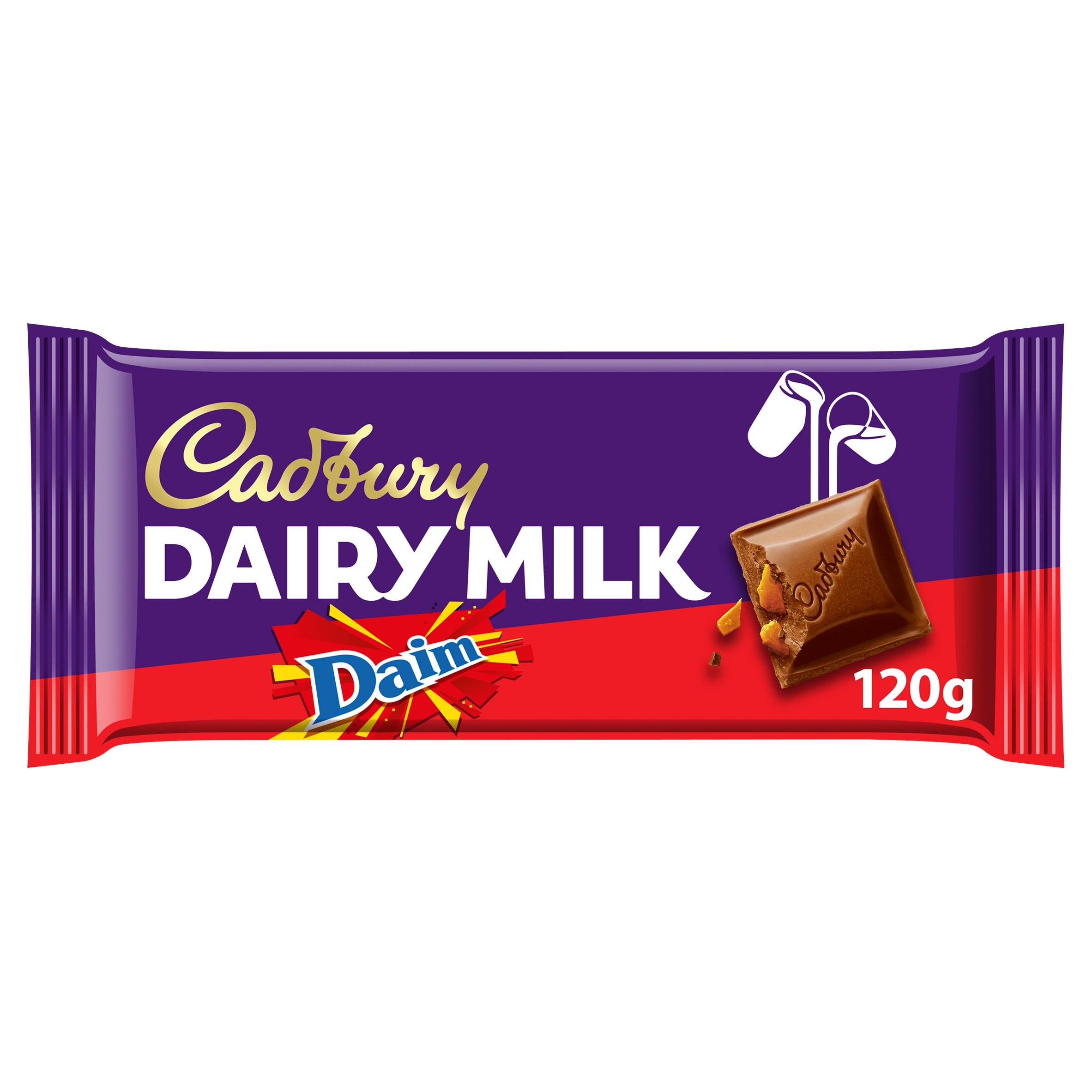 Cadbury Dairy Milk Daim 120g Single Chocolate Bars & Bags Iceland Foods