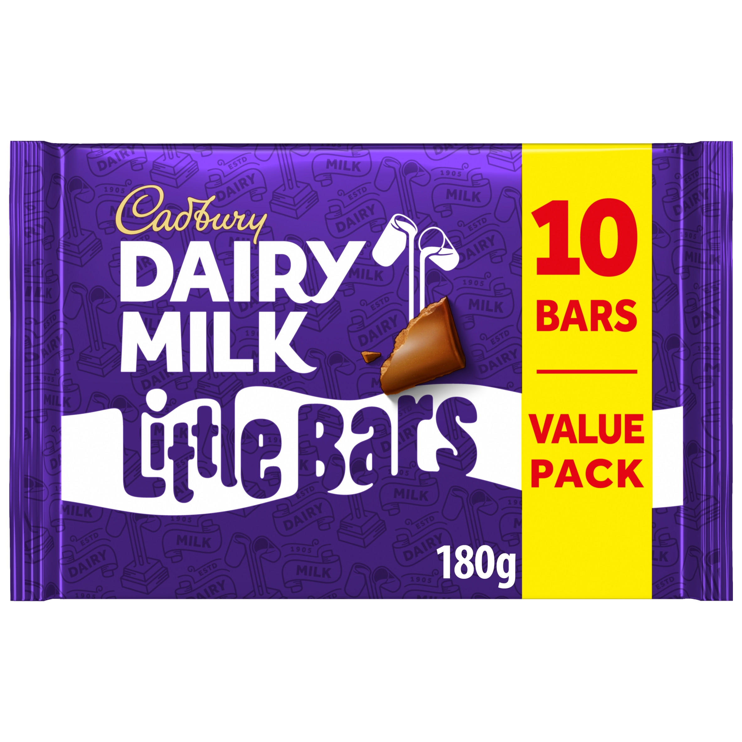 Cadbury Dairy Milk Little Bar Chocolate 10 Pack Multipack 180g (10 x 18g)