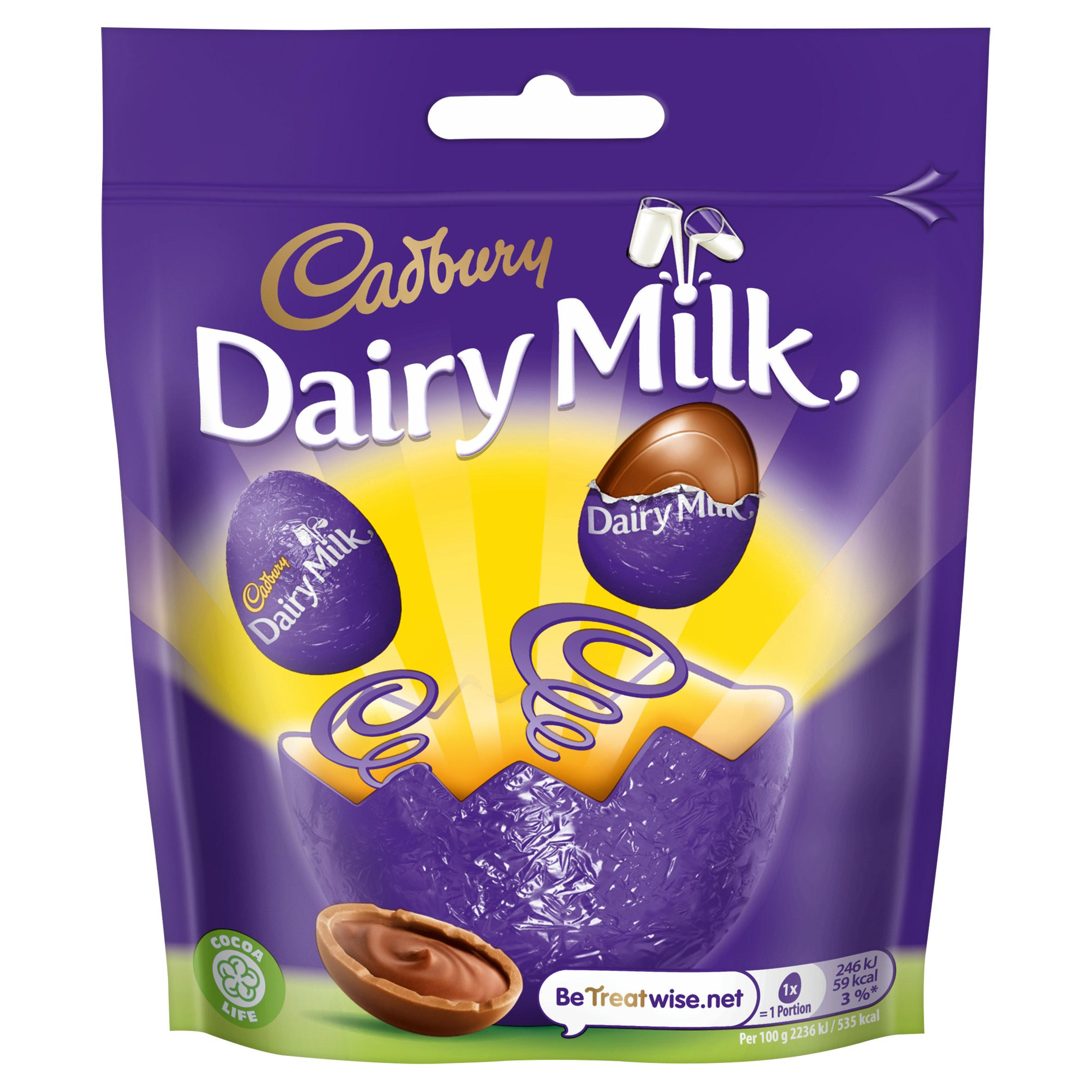 Cadbury Dairy Milk Miniature Chocolate Egg Bag 77g Easter Iceland Foods