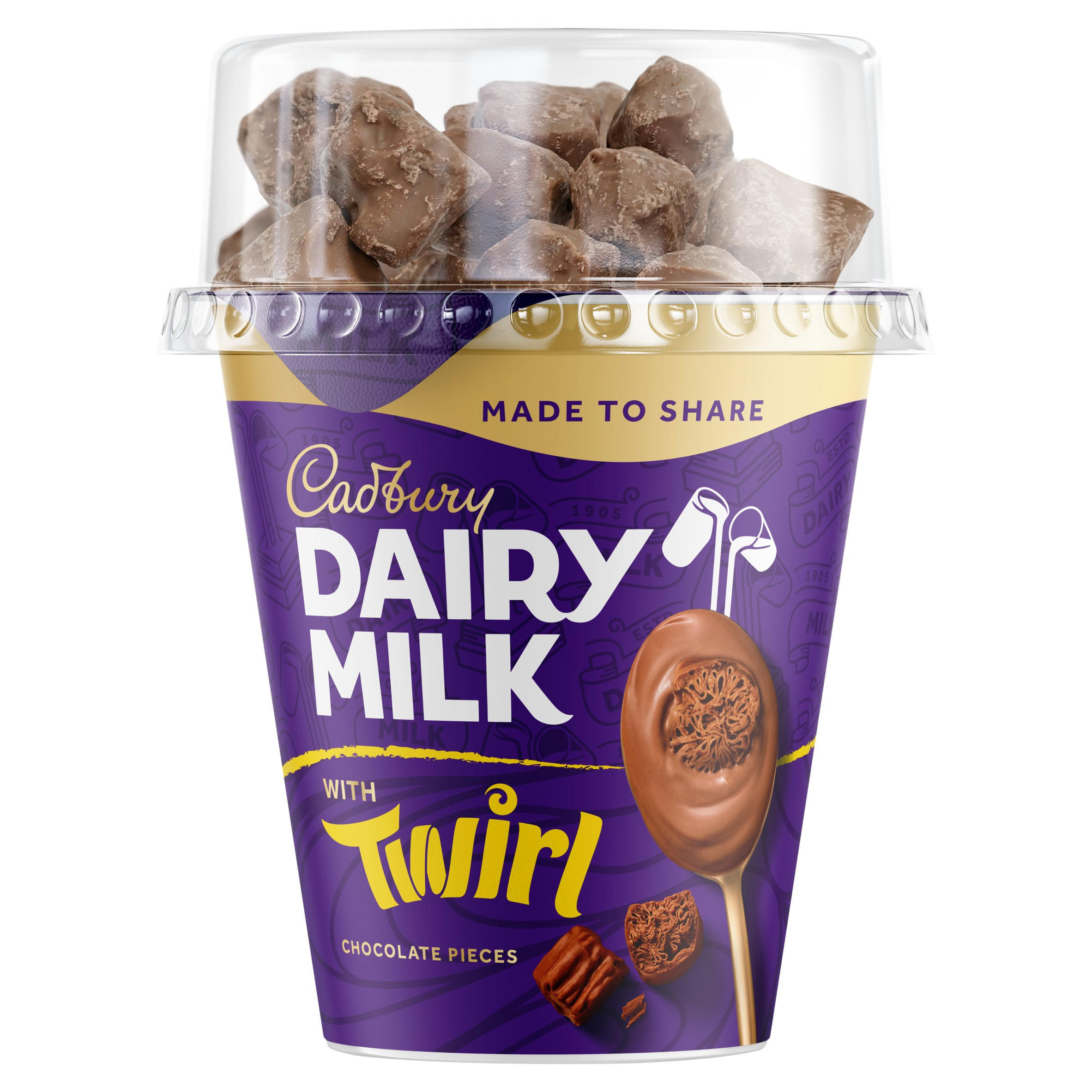 Cadbury Dairy Milk Sharing Pot Desserts with Twirl Chocolate Pieces