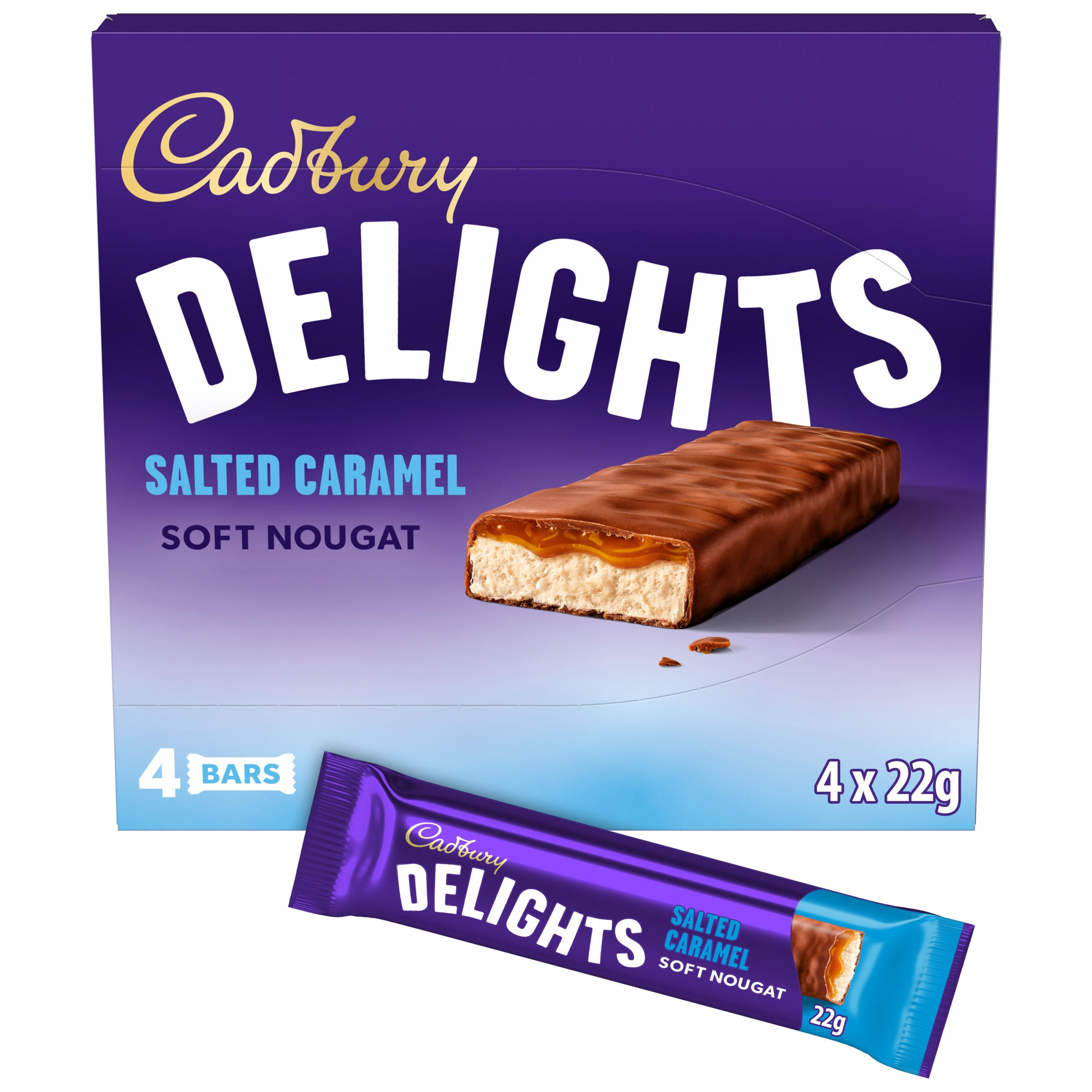 Cadbury Delights Chocolate Salted Caramel 4 Pack Multipack 88g (4 x 22g)