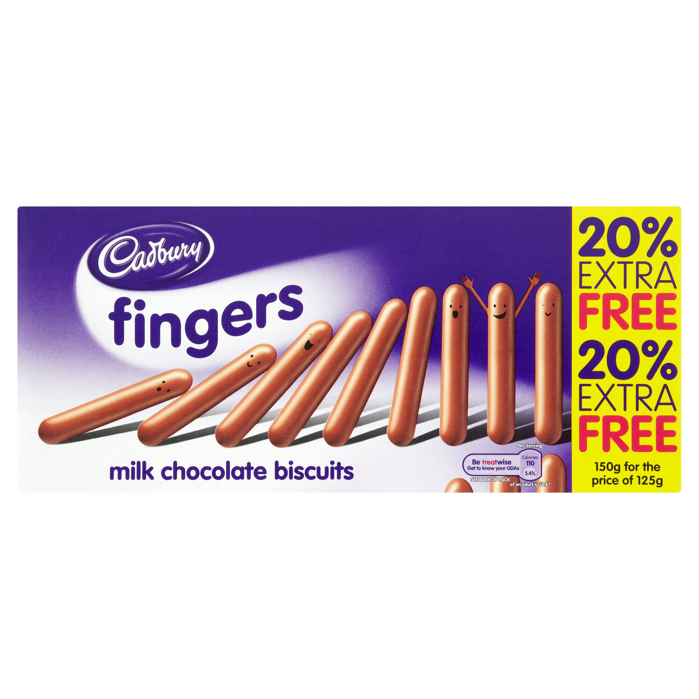 Cadbury Fingers Milk Chocolate Biscuits 150g Chocolate Biscuits Iceland Foods