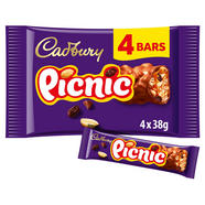 Cadbury Picnic Chocolate Bar 4 Pack 152g Multipacks Iceland Foods