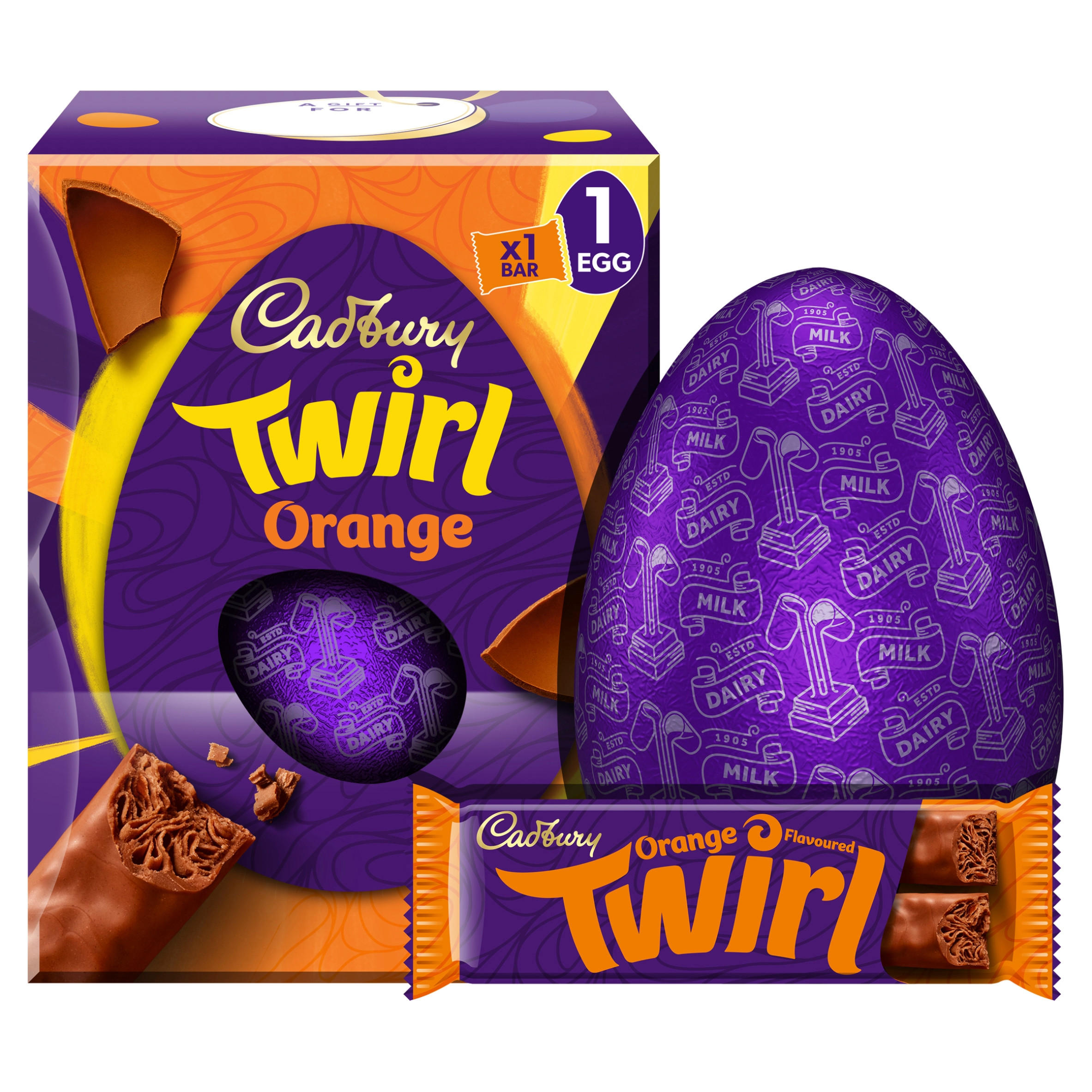 Cadbury Twirl Orange Chocolate Easter Egg, 198g Easter Eggs Iceland