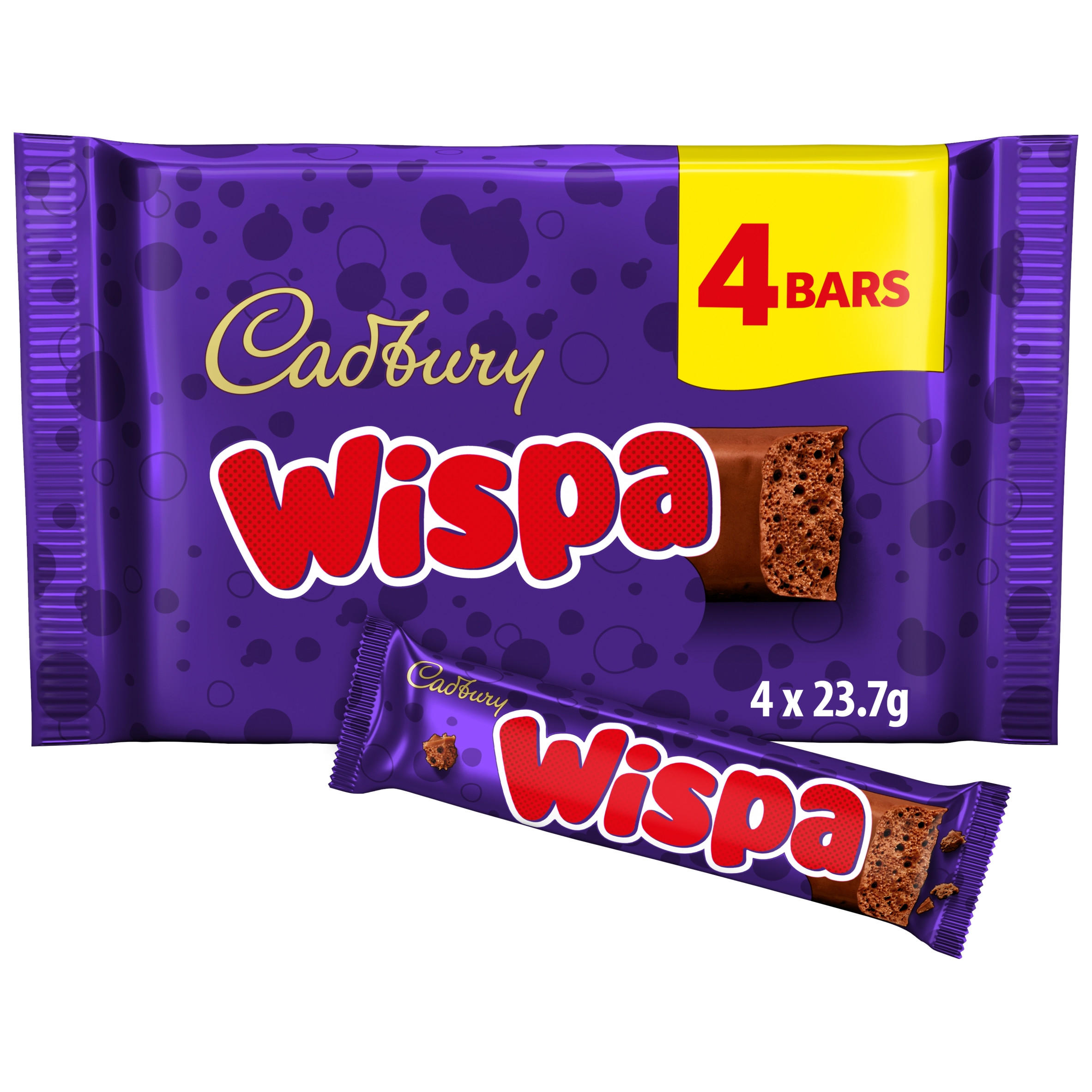 Cadbury Wispa Chocolate Bar 4 Pack Multipack 111.6g
