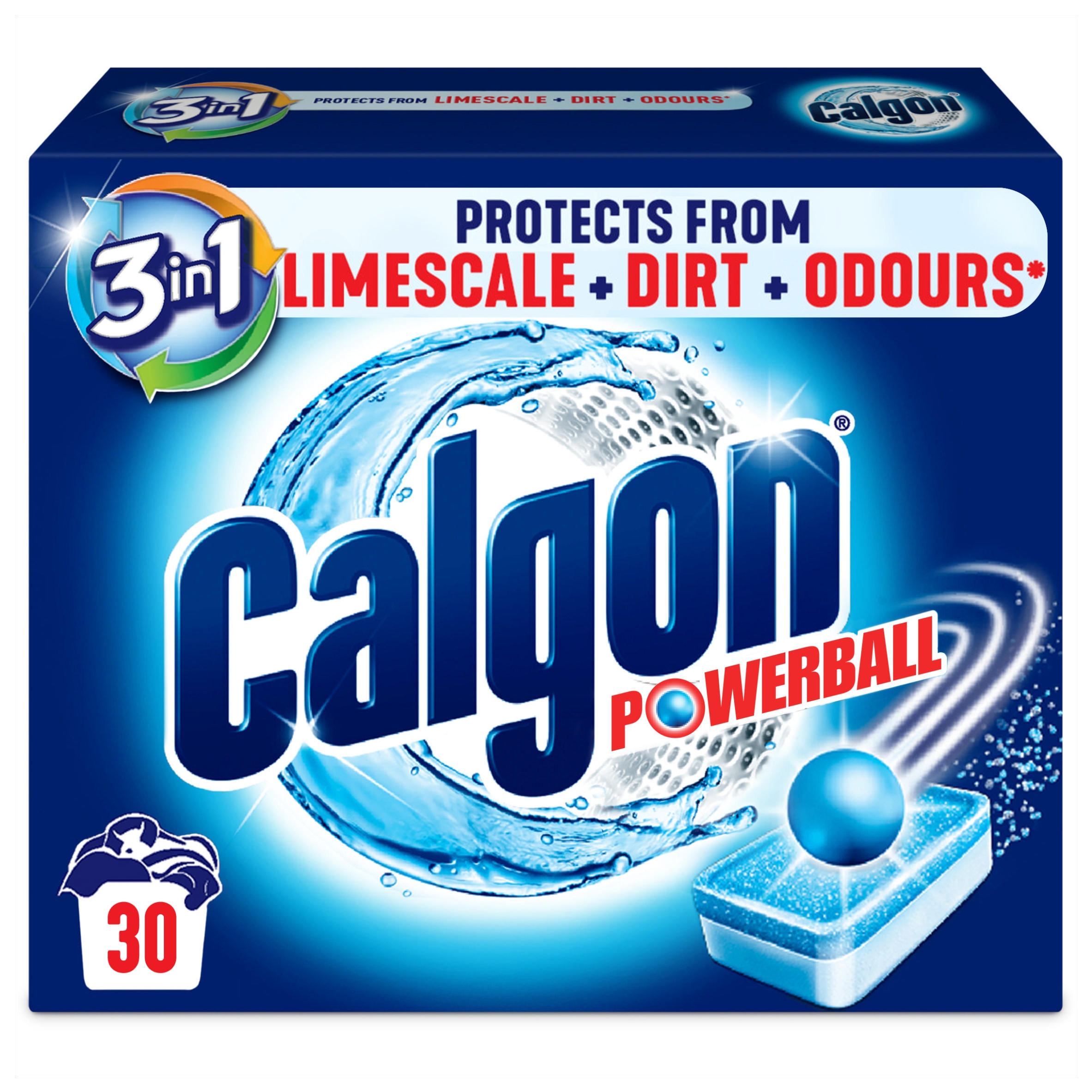Calgon 3in1 Water Softener Powerball Tablets 30 Washing Up
