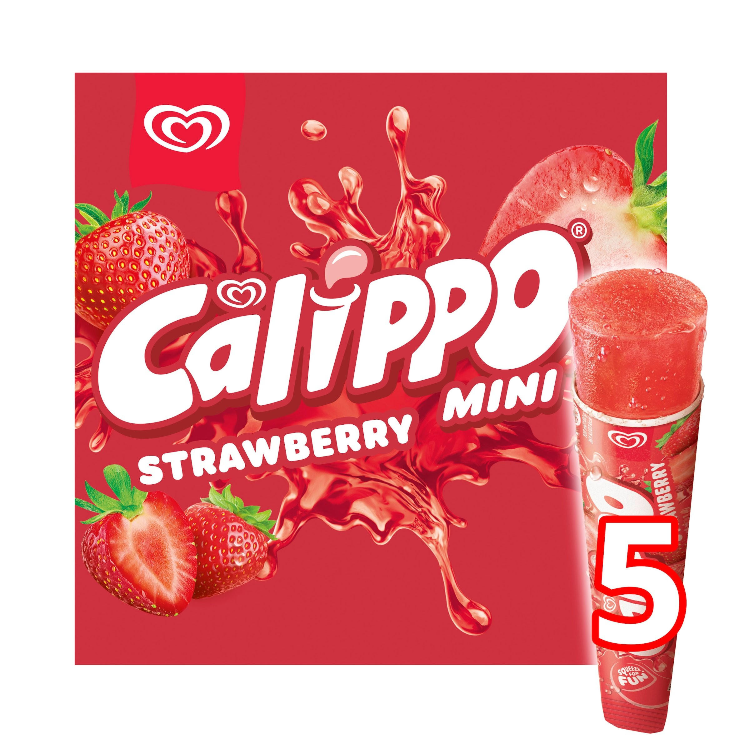 Calippo Strawberry Ice Lollies 5x80ml