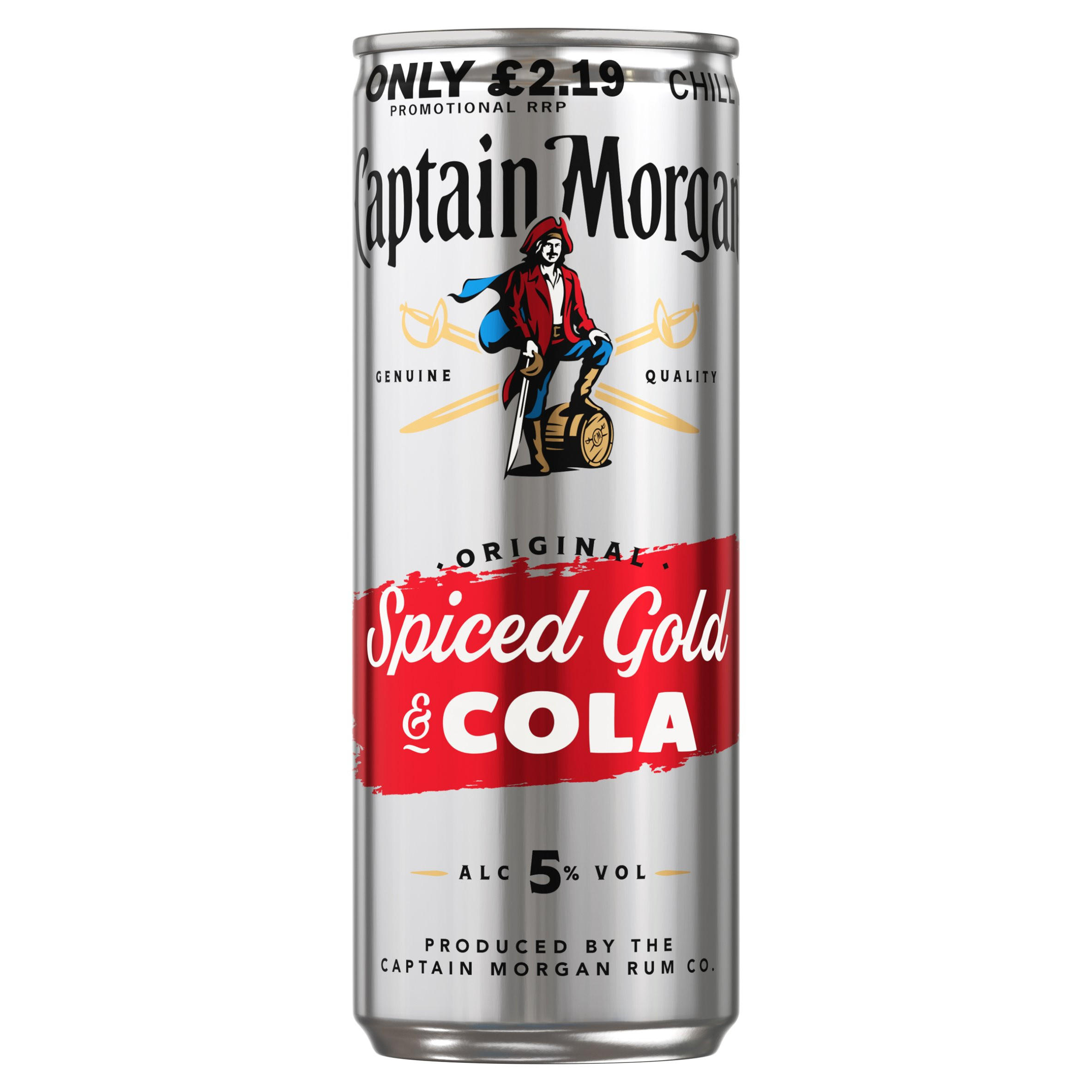 Captain Original Spiced Gold & Cola Ready to Drink Premix Can